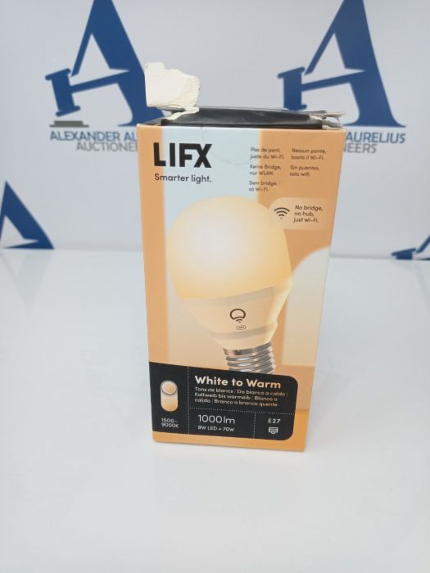 LIFX White to Warm A60 1000 lumens [E27 Edison Screw], Wi-Fi Smart LED Light Bulb, Tun - Image 2 of 3