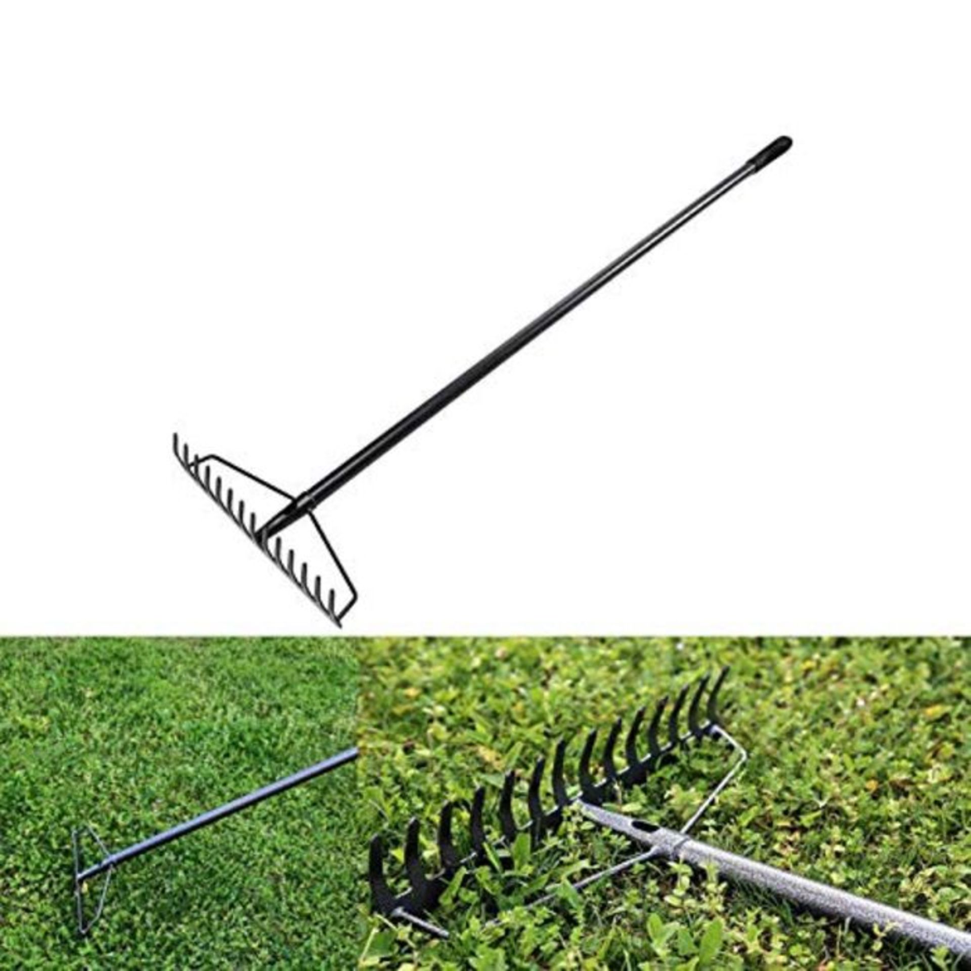 Old Tjikko Soil Rake,Garden Rake Heavy Duty,Rake Gardening,Landscape Rake,Carbon Steel