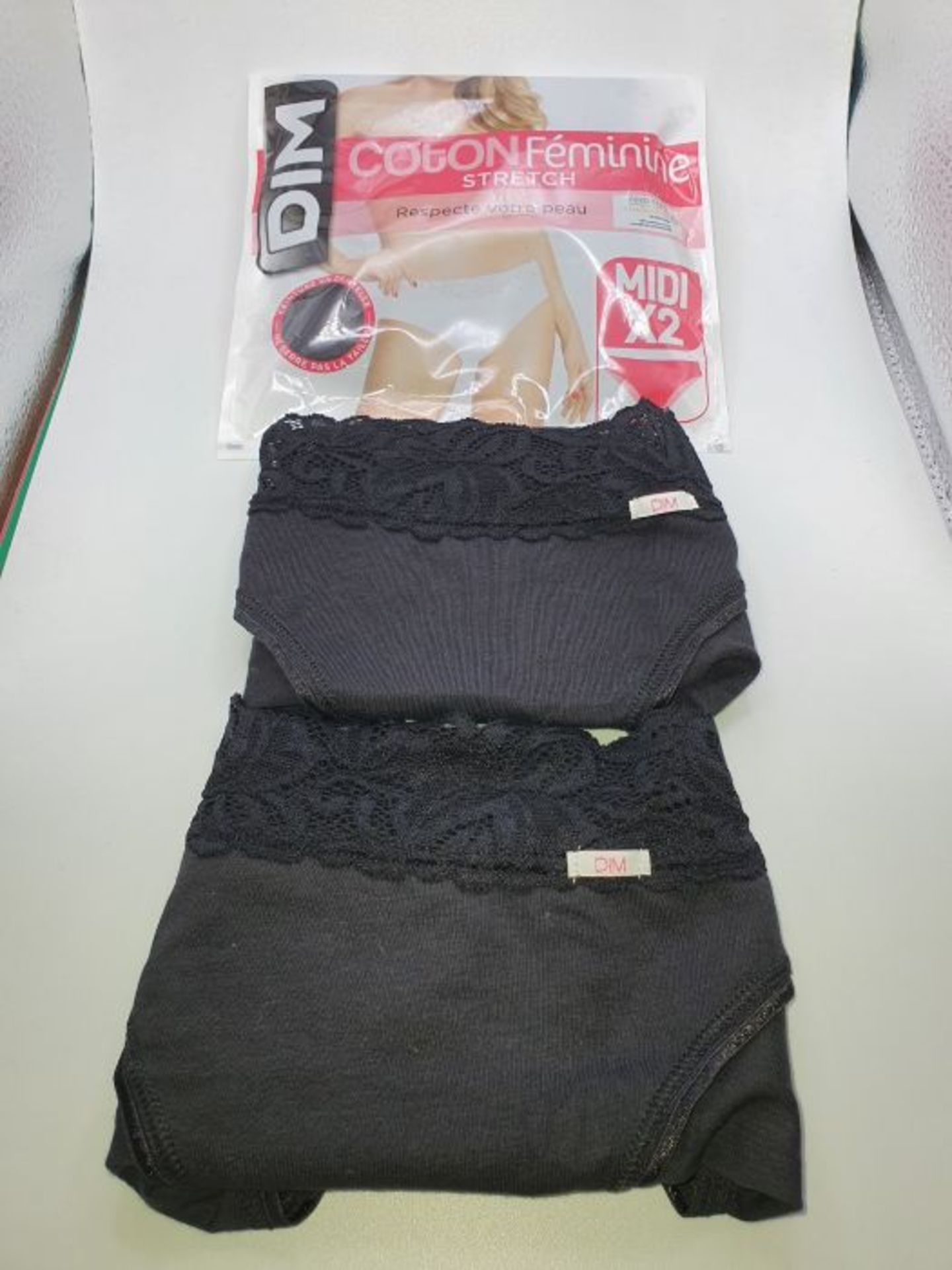 DIM Women's Culotte Coton Feminine Midi X4 (2x2) Knickers, Black (Noir/Noir/Noir/Noir - Image 3 of 3