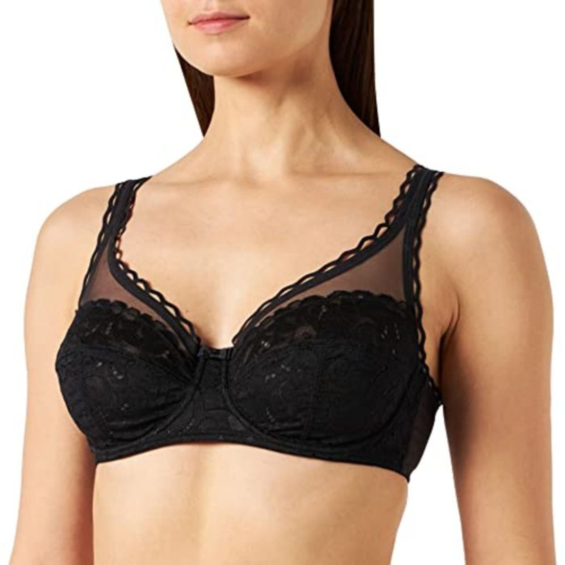 Playtex Women's Soutien-Gorge C?ur Croisé Féminin recyclé Bra, Noir, 95E