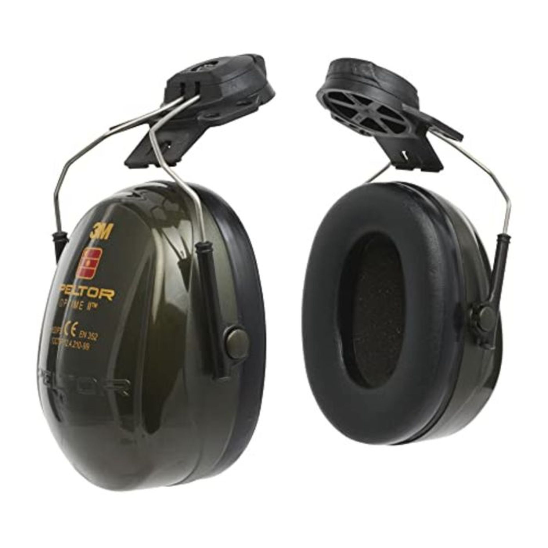 3M PELTOR Optime II Earmuffs, 30 dB, Green, Helmet Mounted, H520P3E-410-GQ