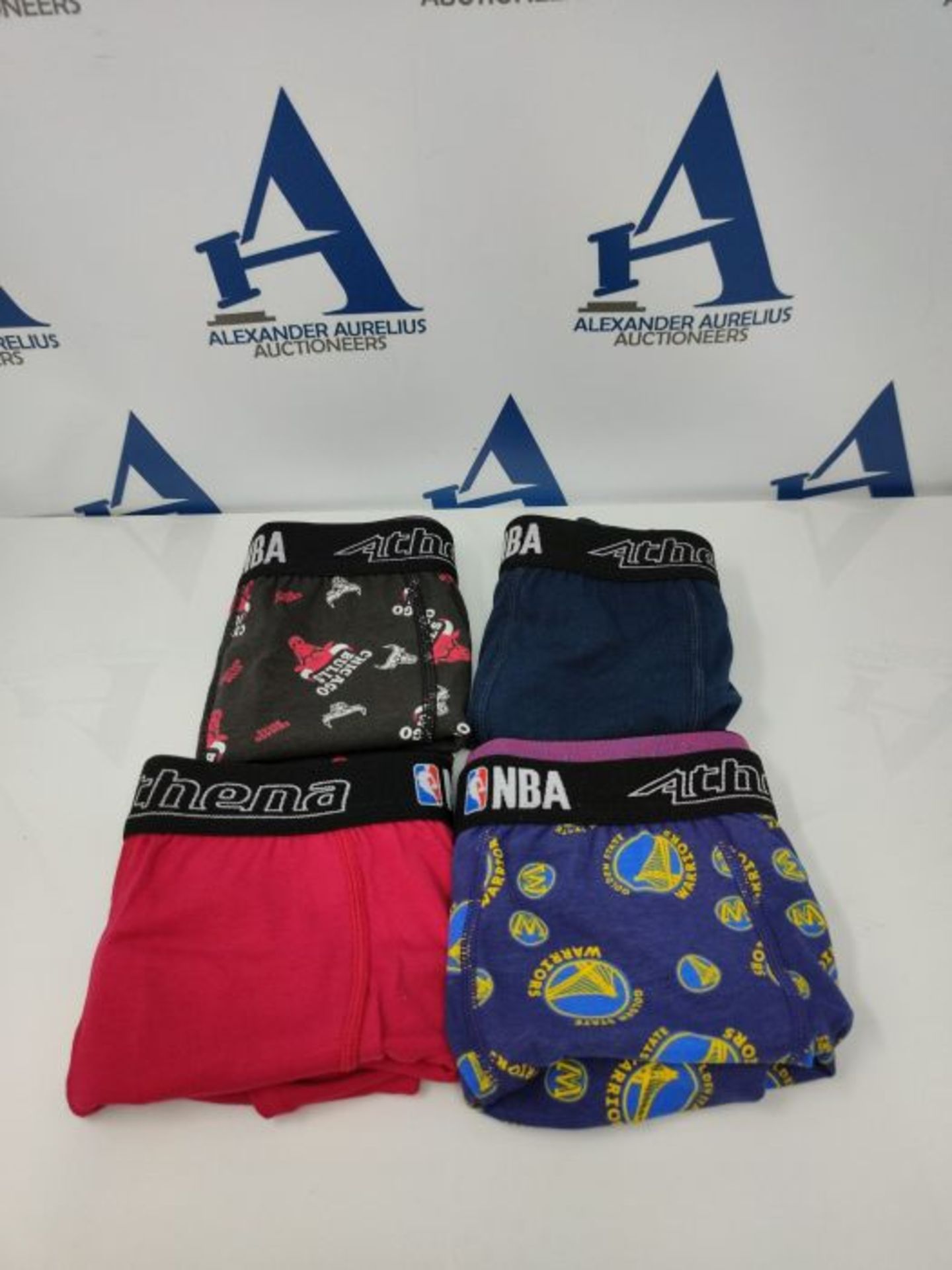 Athéna Boy's NBA 8D79 Underwear, Rouge/CHICAGOBULLS/BLEU/Warriors, 8 - Image 2 of 2