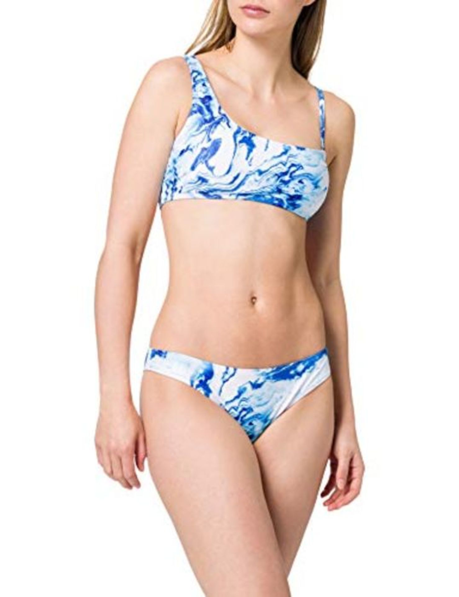 Urban Classics Women's Ladies Asymmetric Tank Top Bikini Set, Ocean White, M