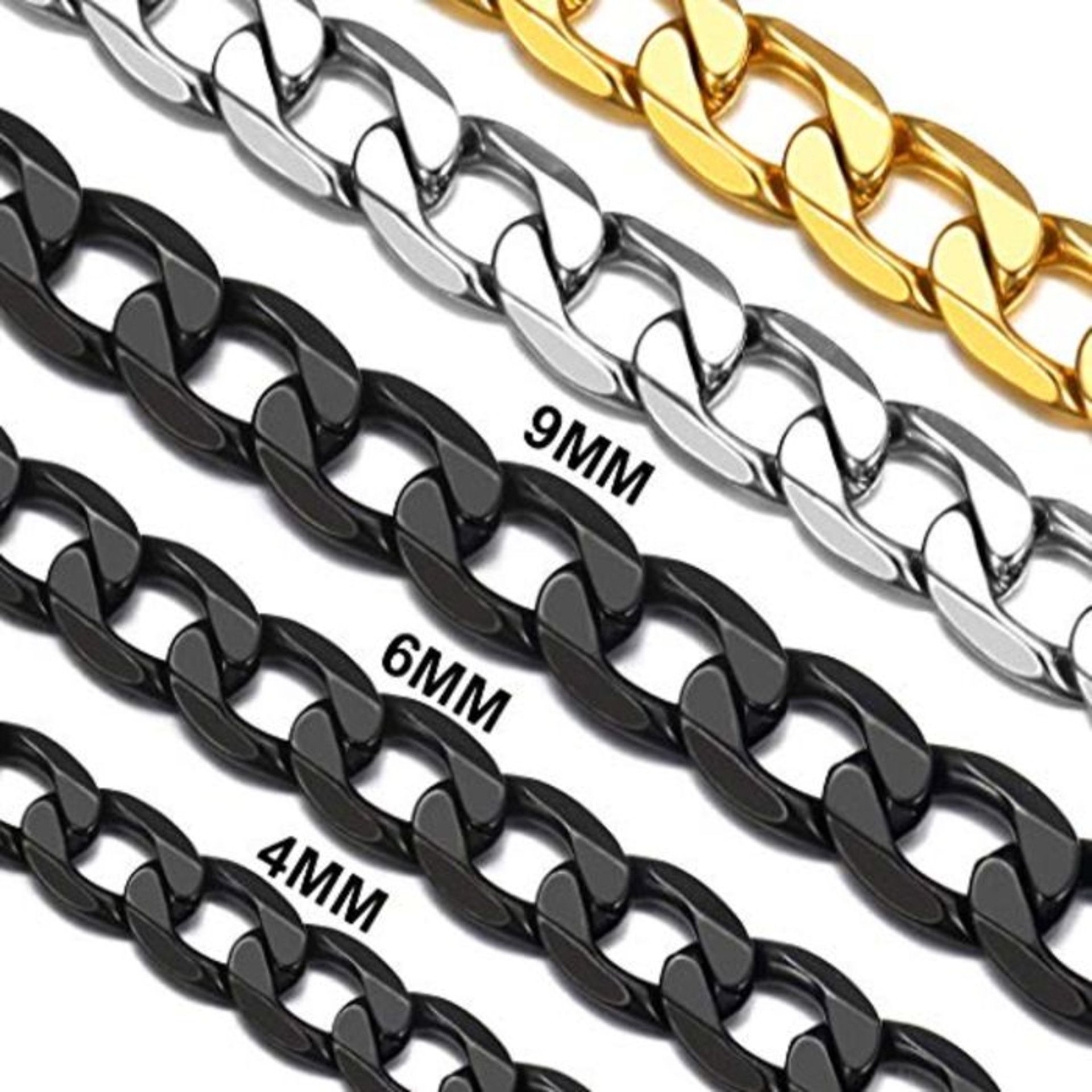 Suplight Klassische Panzerkette Cuban Link Chain fÃ¼r Damen Herren 6mm breit 55cm/22