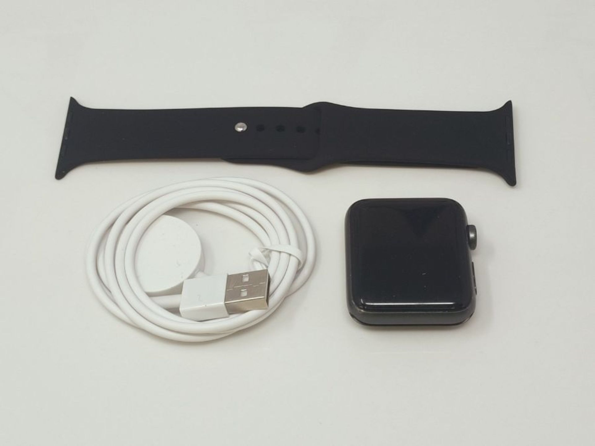 RRP £208.00 Apple Watch Series 3 (GPS, 42mm) - Space Grey Aluminum Case with Black Sport Band - Image 2 of 3