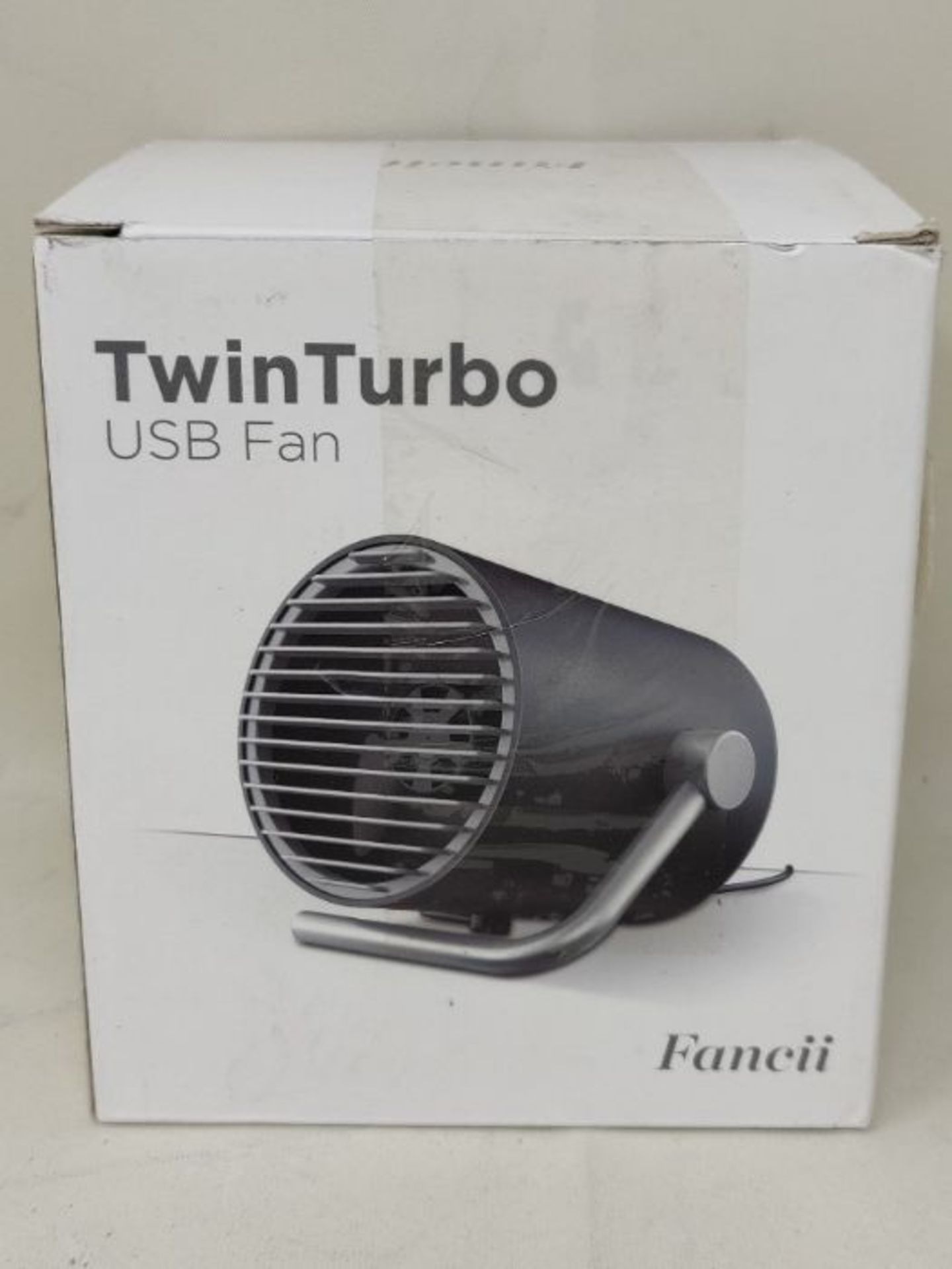 [CRACKED] Fancii Small Personal USB Fan - Portable Mini Table Desk Fan with Twin Turbo - Image 2 of 3