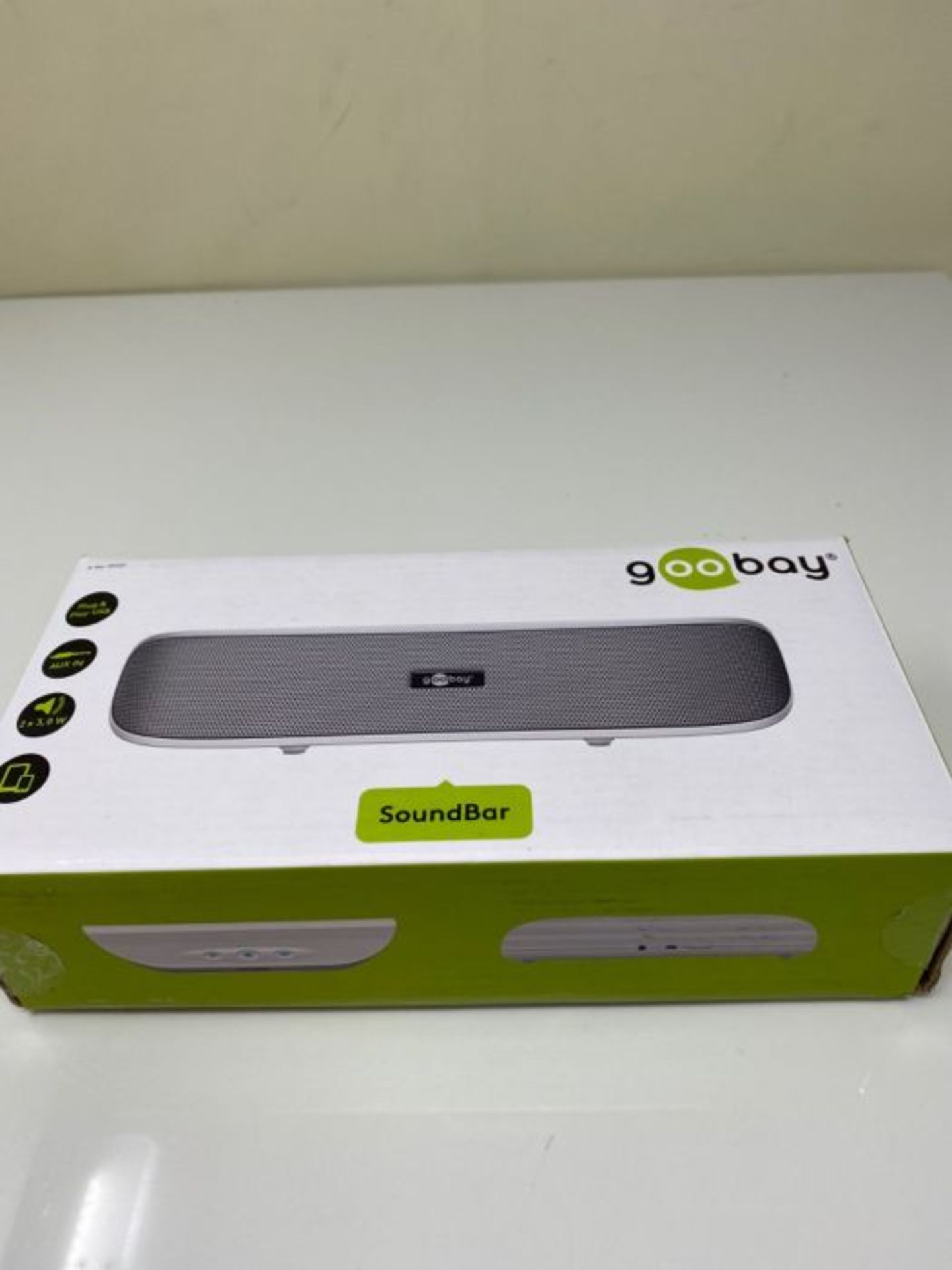 Goobay SoundBar 6W Stereo Lautsprecher für PC, TV und Notebook, weiß - Image 2 of 3