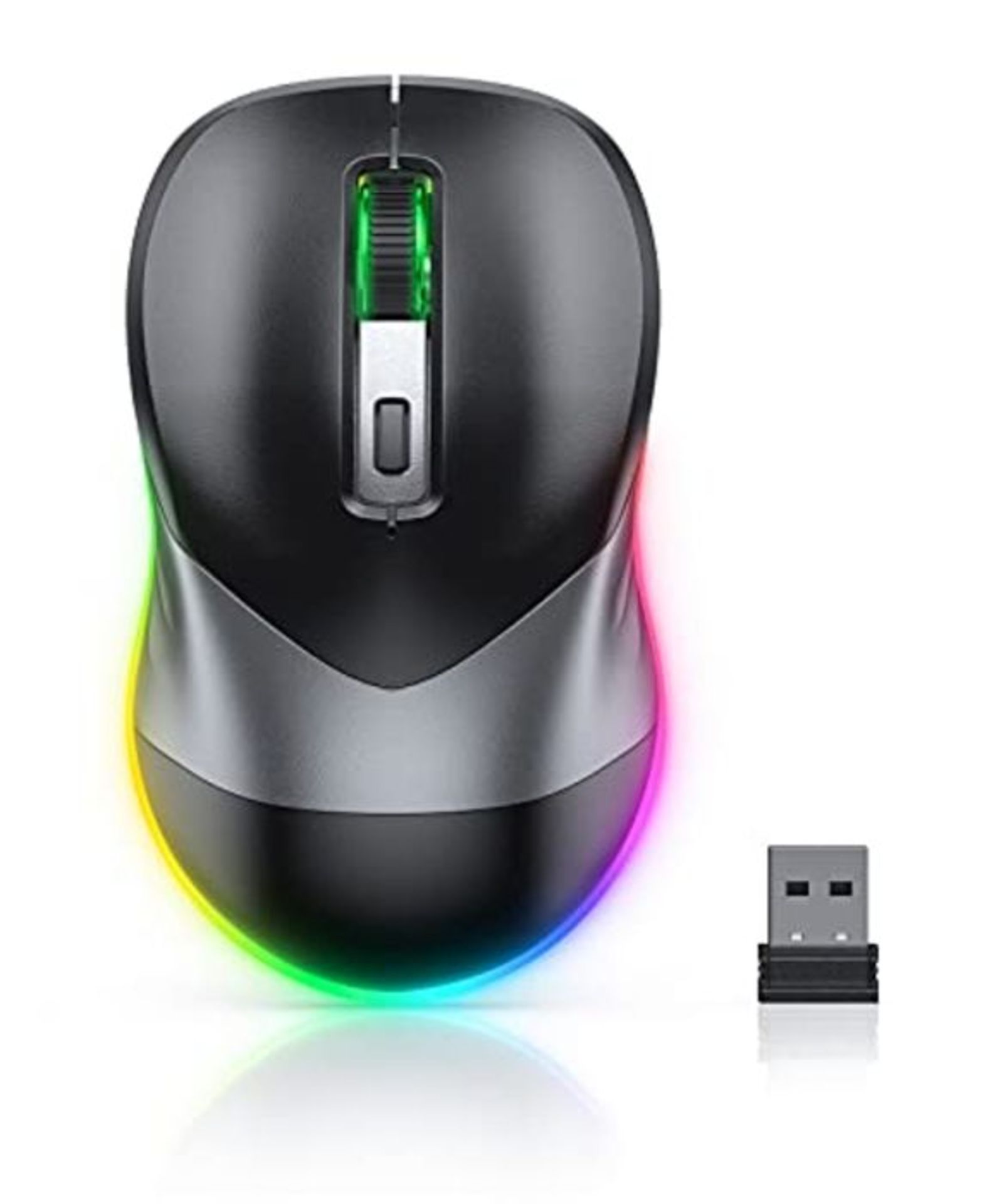 MagoFeliz 2.4G Rechargeable LED Wireless Mouse, Jiggler Mode, Wireless Mouse Jiggler/M