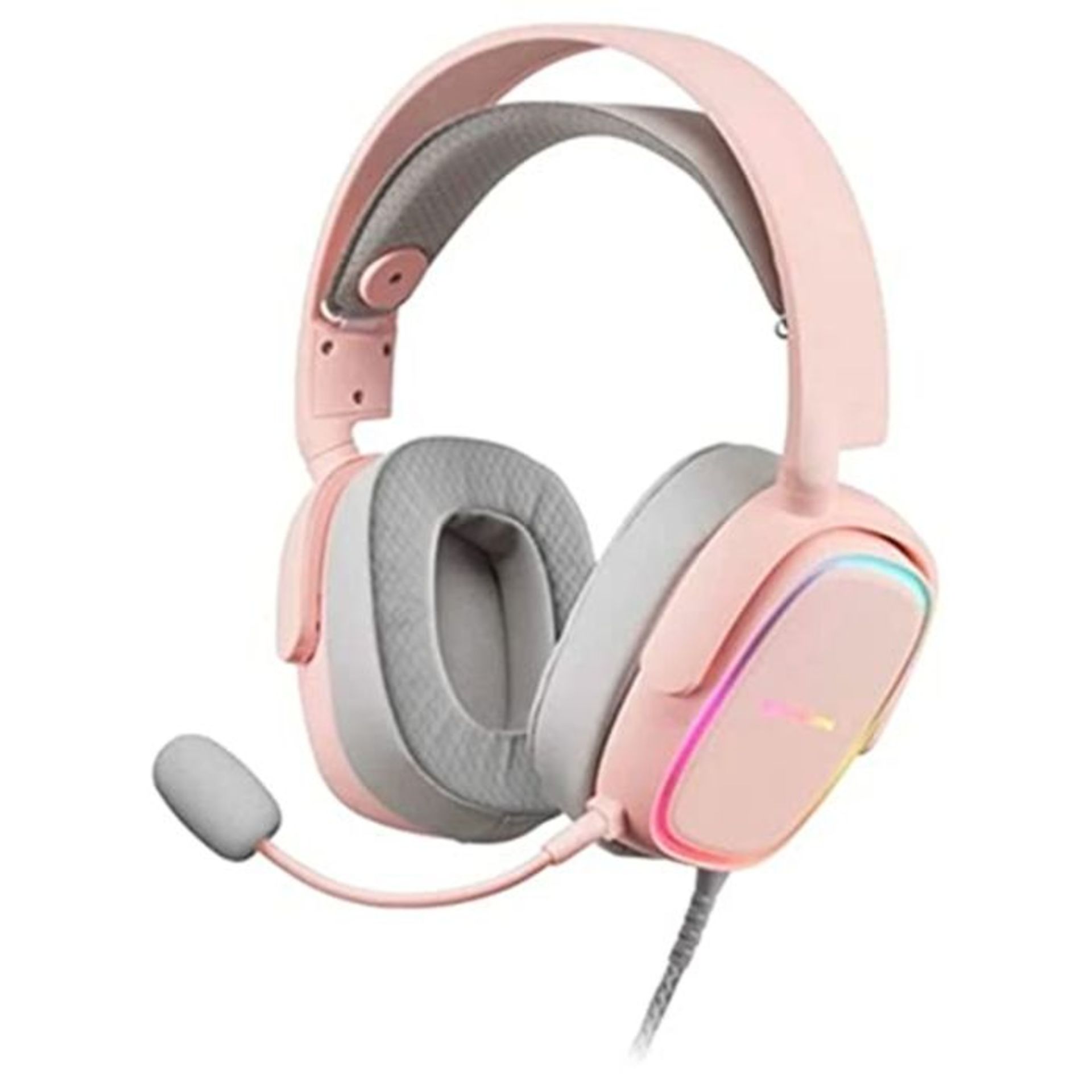 Mars Gaming MHAX Pink RGB Gaming Headphones + Detachable Microphone, 53 mm HIFI