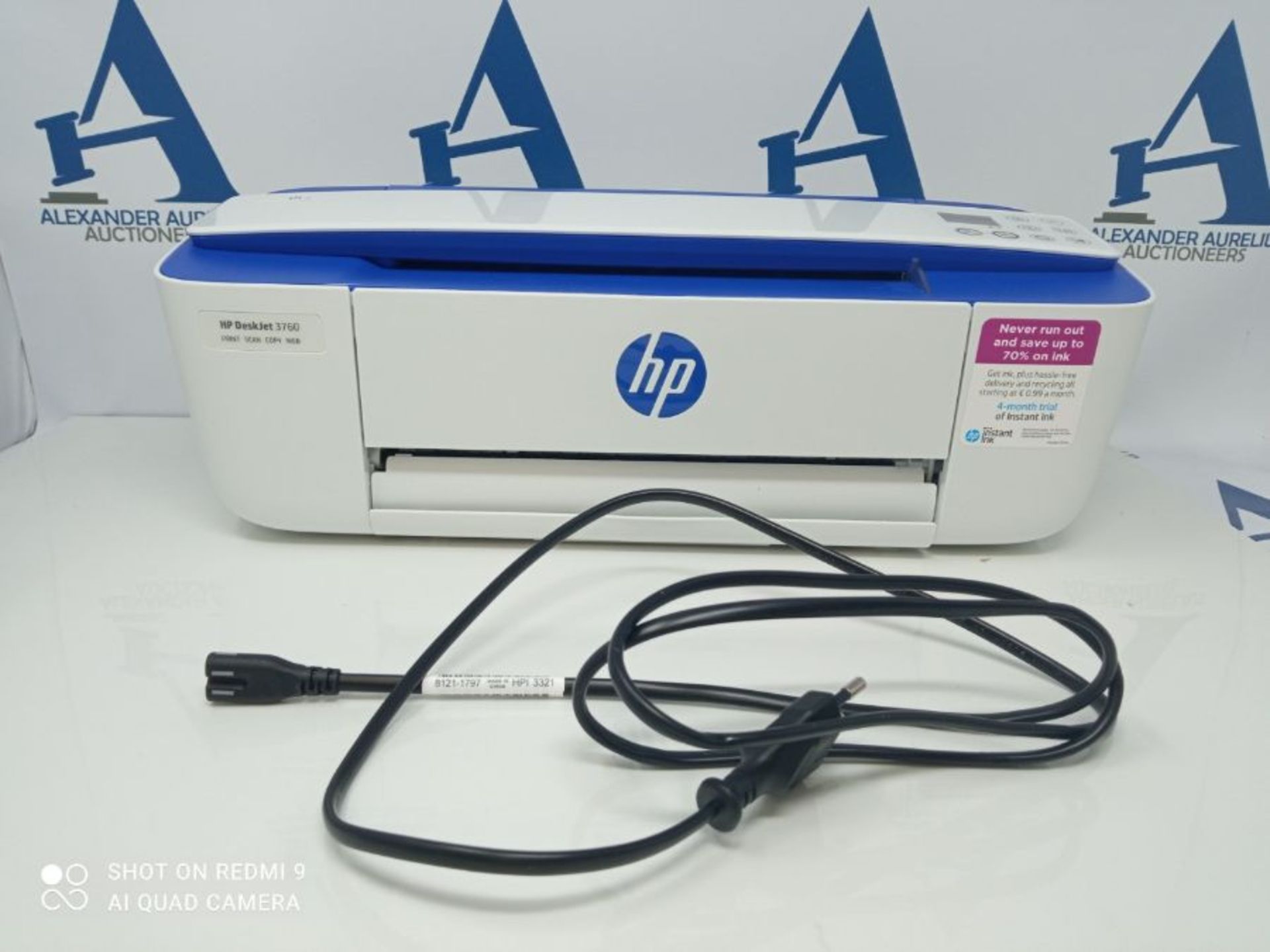 RRP £114.00 HP DeskJet 3760 Multifunktionsdrucker (Drucken, Scannen, Kopieren, WLAN, Airprint, mit - Image 2 of 2