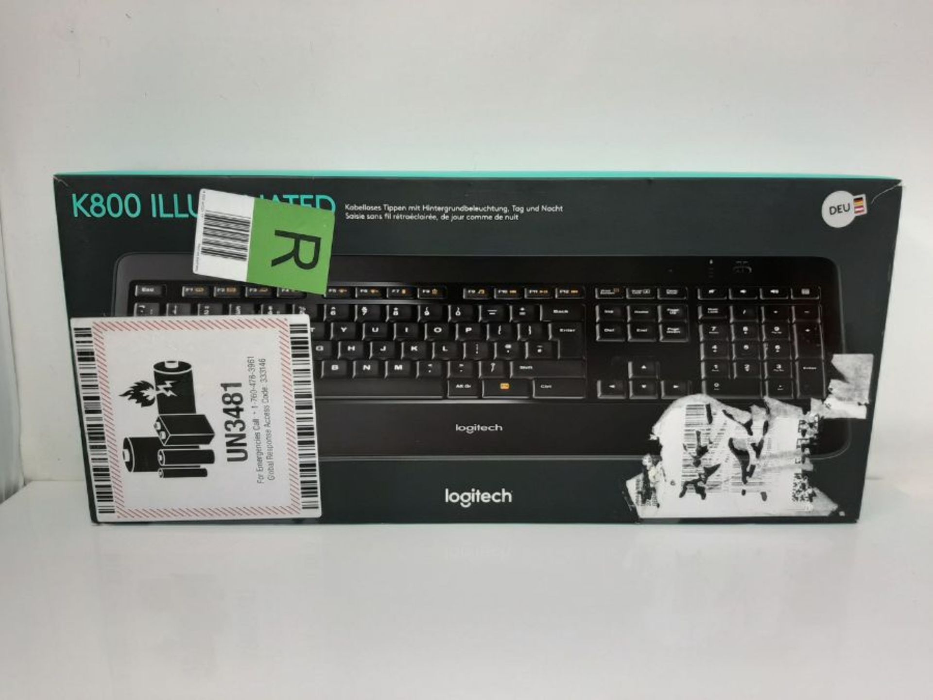 RRP £86.00 Logitech K800 Wireless Keyboard with Backlight, 2.4GHz with Unifying USB Receiver, Las - Image 2 of 3