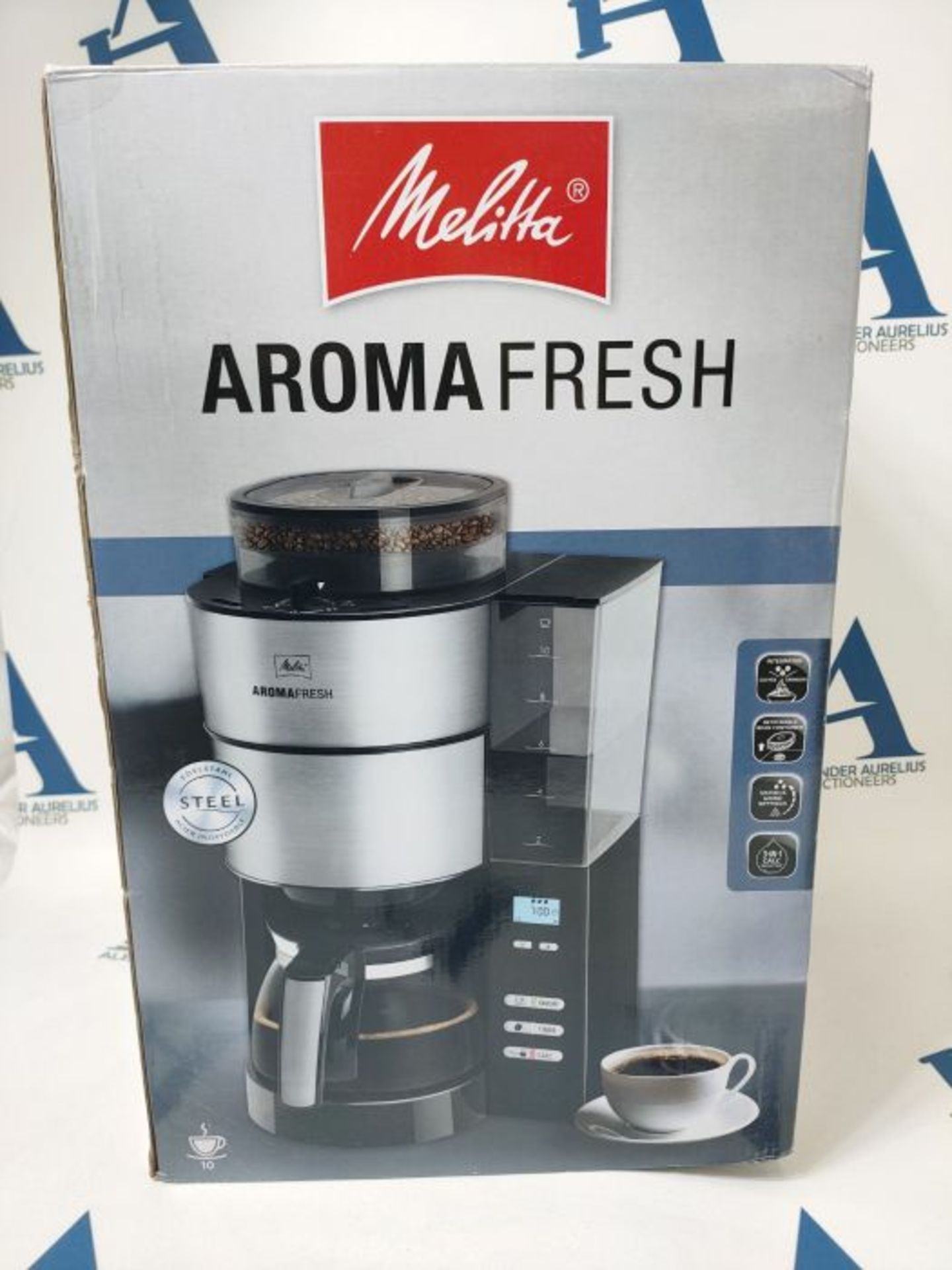 RRP £119.00 [INCOMPLETE] Melitta AromaFresh Grind and Brew, 1021-01, Filter Coffee Machine, Glass - Image 2 of 3