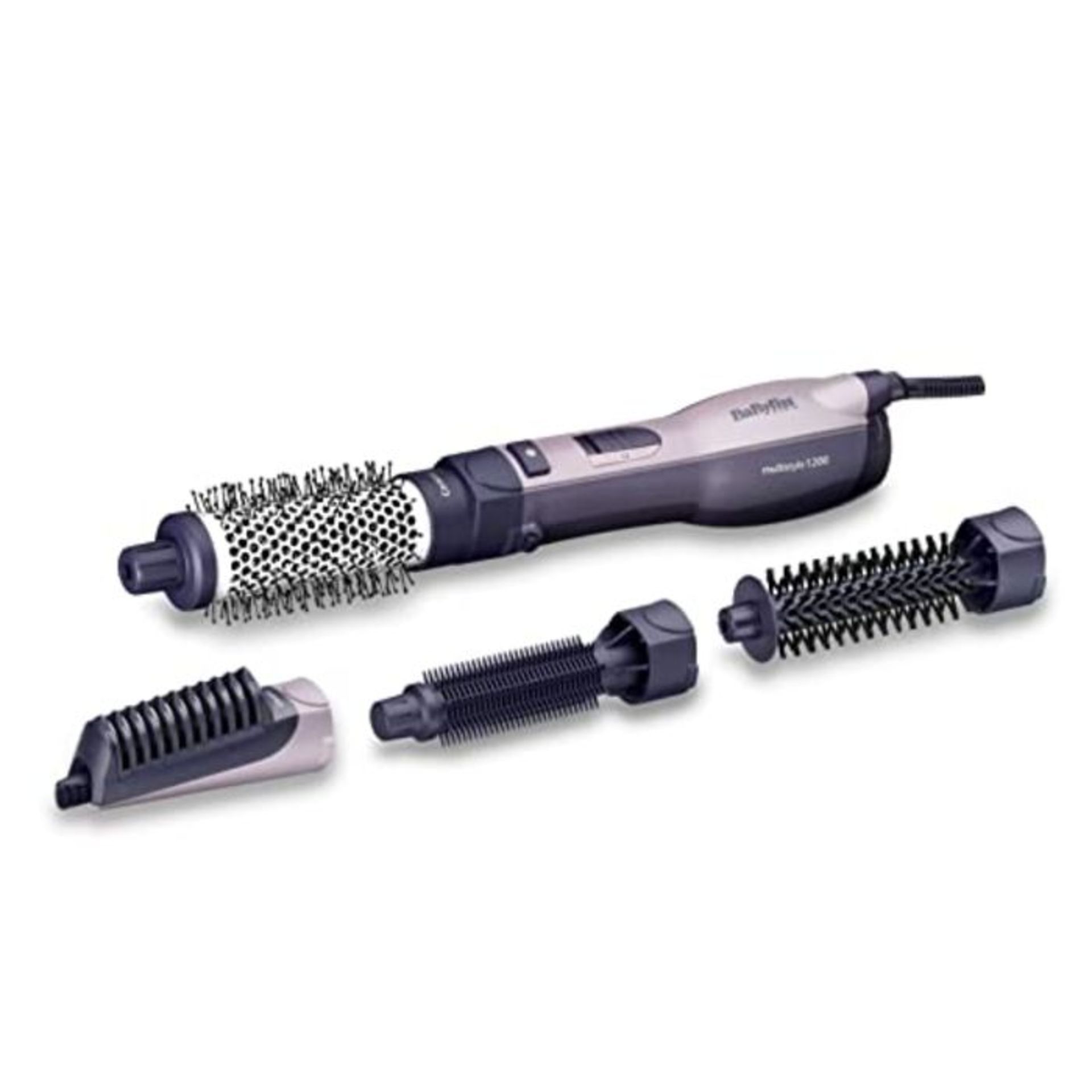BaByliss AS121E Multistyle Hot Air Brush 1200 Watt Ionic 4 Attachments Ceramic