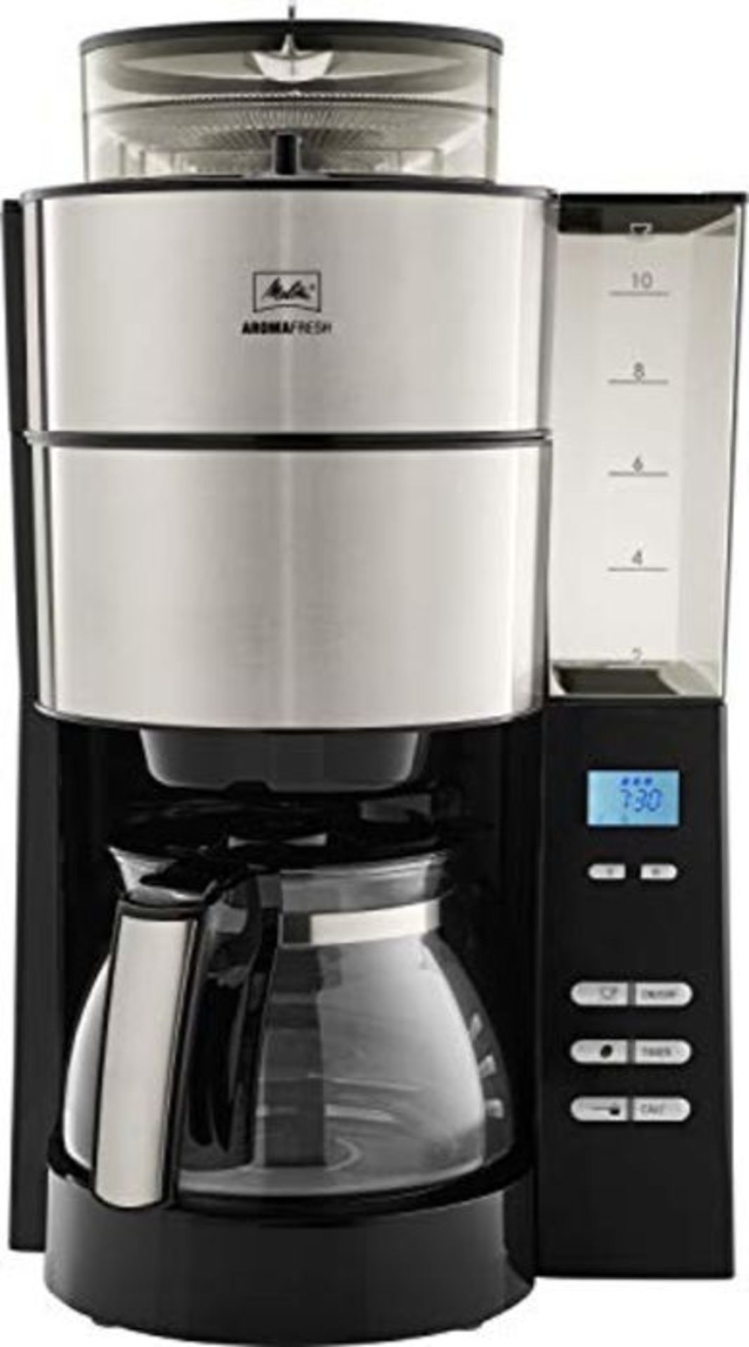 RRP £119.00 [INCOMPLETE] Melitta AromaFresh Grind and Brew, 1021-01, Filter Coffee Machine, Glass