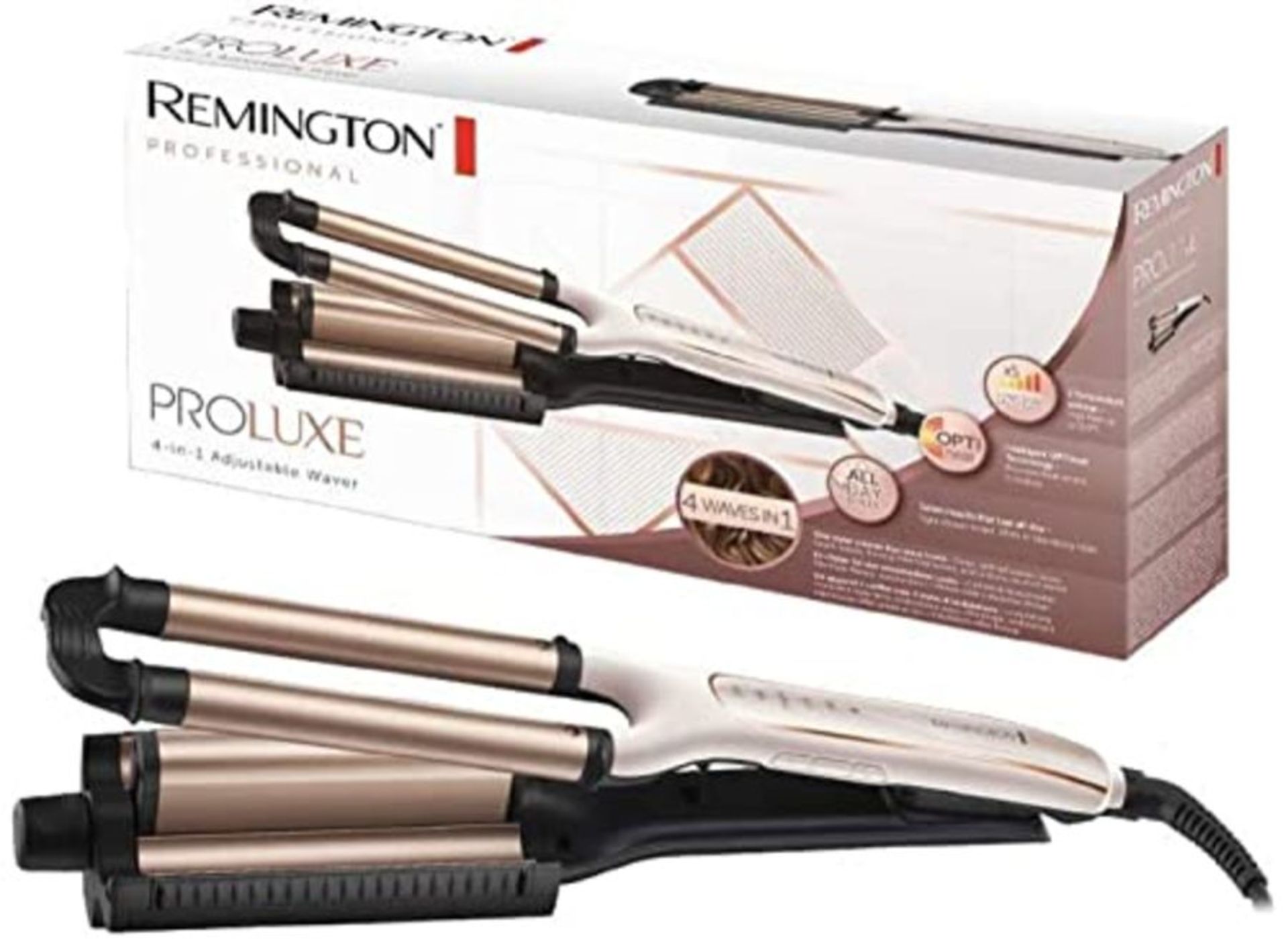 Remington CI91AW Proluxe 4-in-1 Wave Hair Modeller, Adjustable to Create 4 Types of Wa