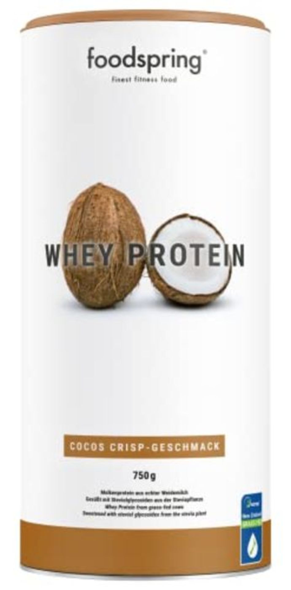 foodspring Proteine Whey, Cocco Croccante, 750g, Formula in polvere con un alto conten