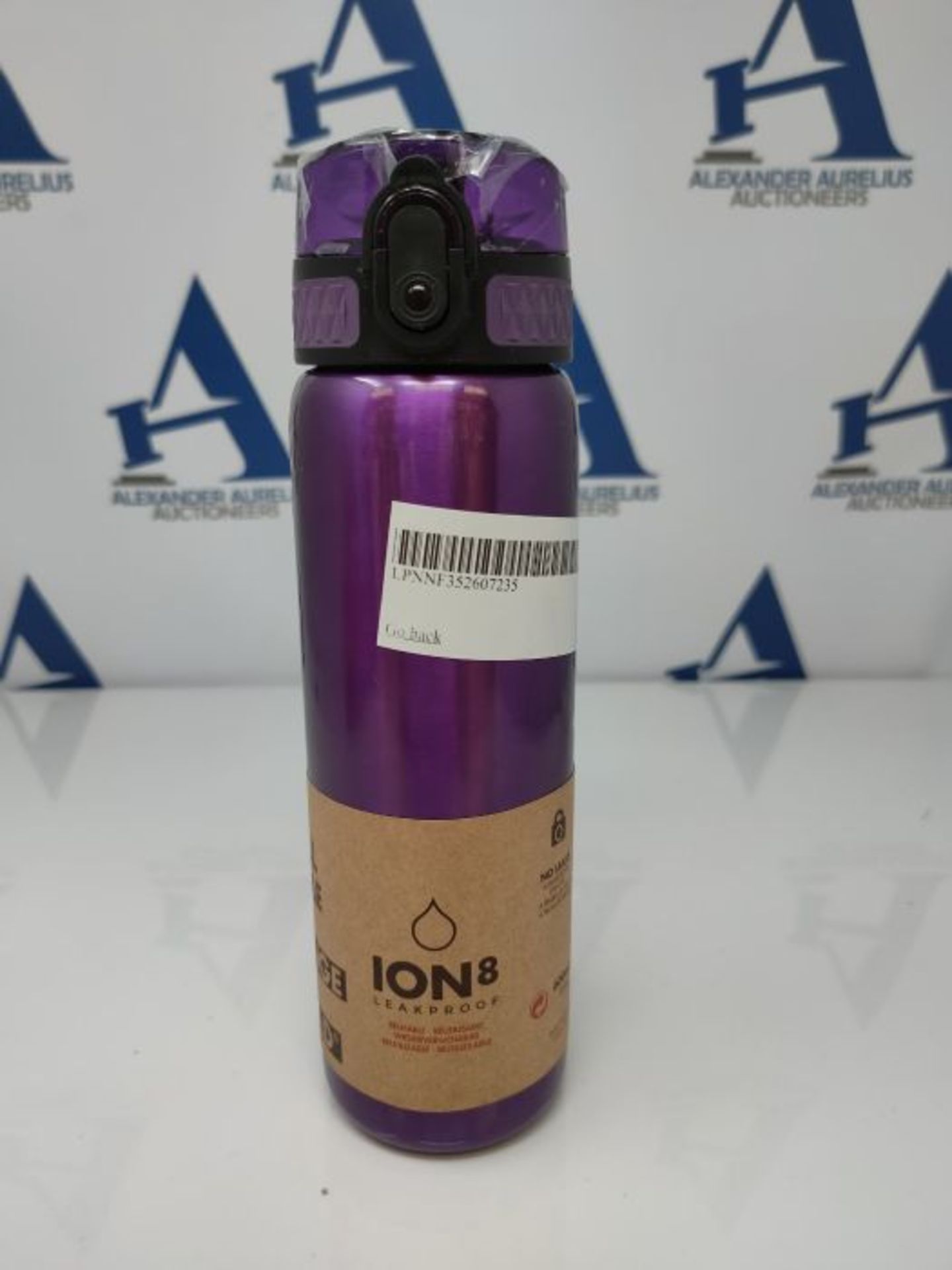 ION8 LEAK PROOF SLIM WATER BOTTLE, PURPLE, 600ML