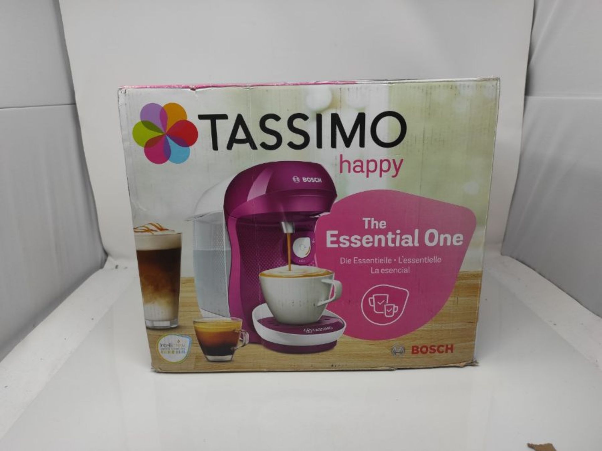 RRP £57.00 Bosch Tassimo Happy Multi-Drink Single Serve Coffee Maker, 1400 W, 0.7 L Única Pink/W - Image 2 of 3