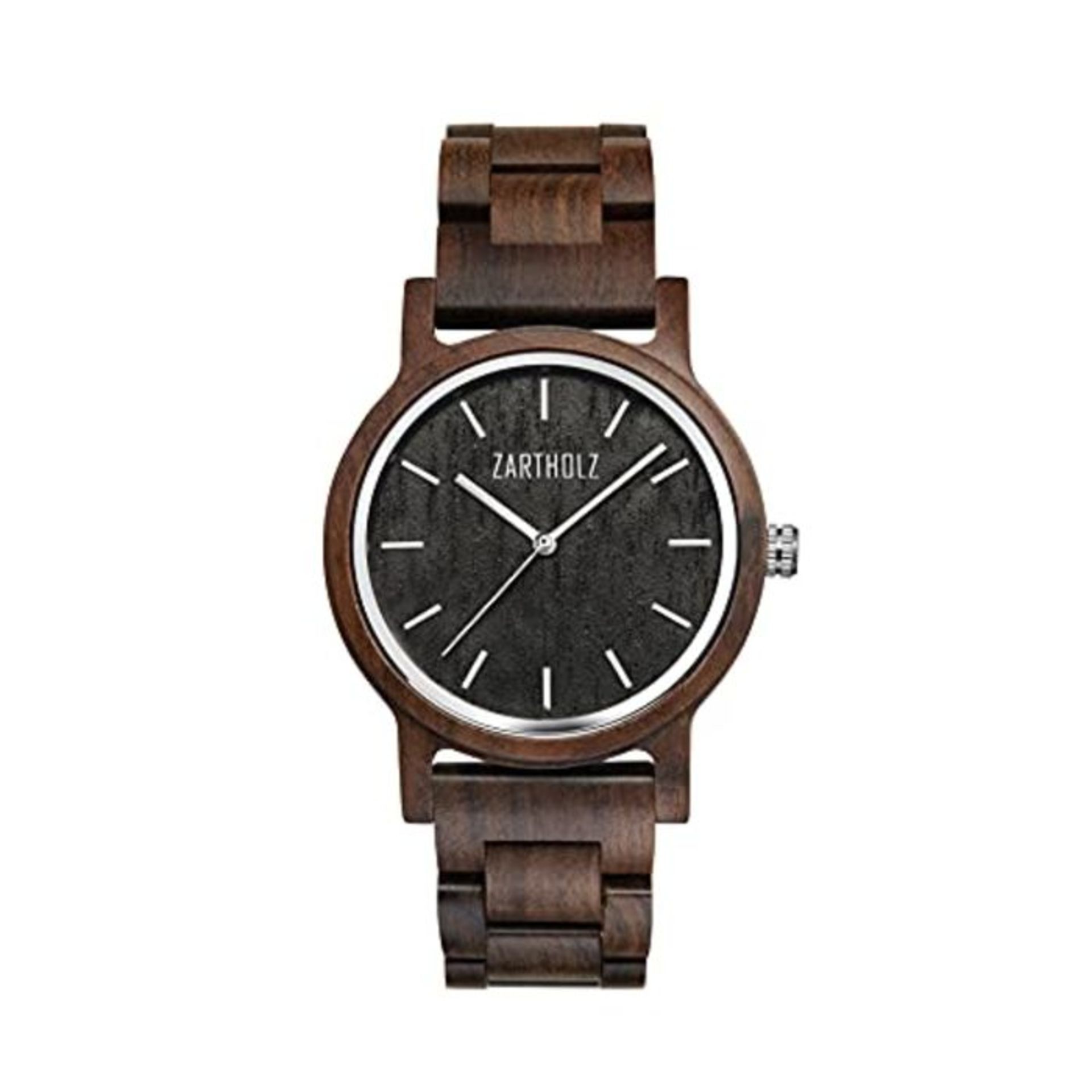 RRP £80.00 ZARTHOLZ Herren Damen Unisex Holzuhr Holz-Armbanduhr Klassik (Sandelholz Schwarz)