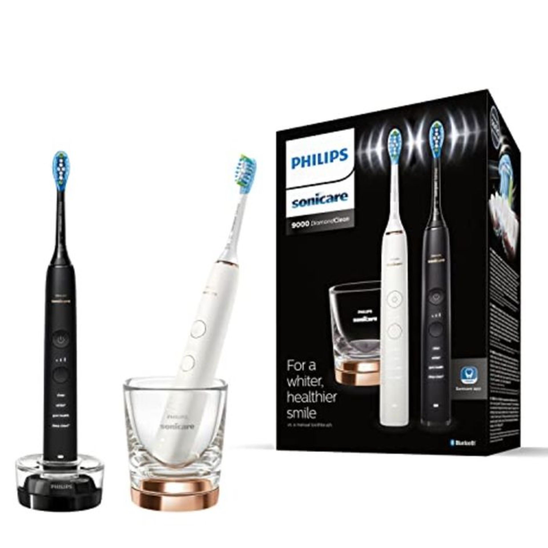 RRP £216.00 Philips Sonicare Elektrische Tandenborstel DiamondClean 9000 Duo - Voor wittere tanden