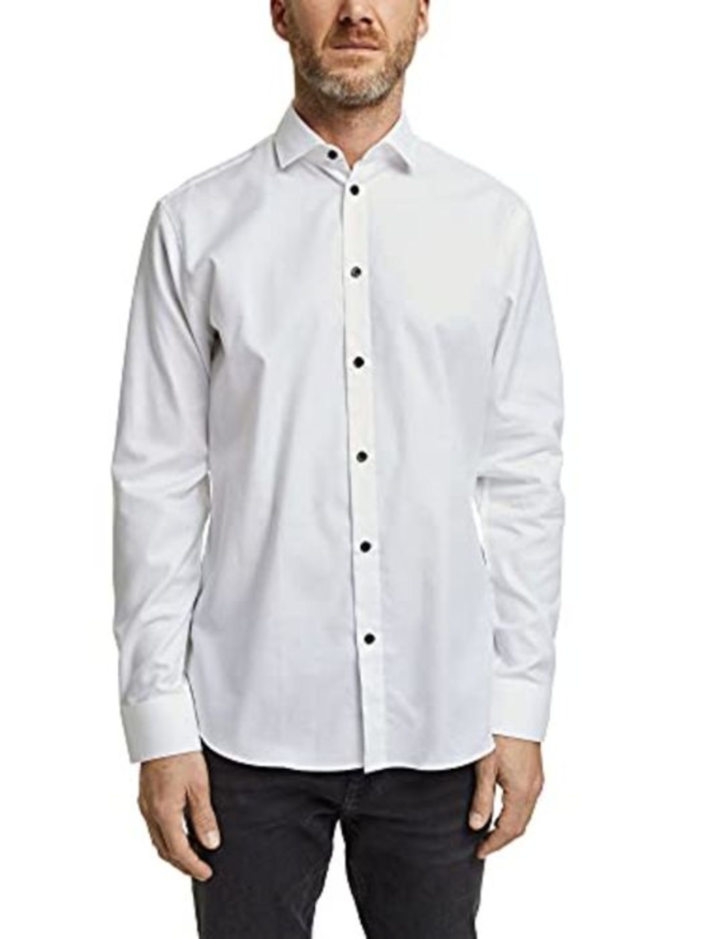 ESPRIT Collection Men's 120eo2f305 Shirt, 100/White, 36