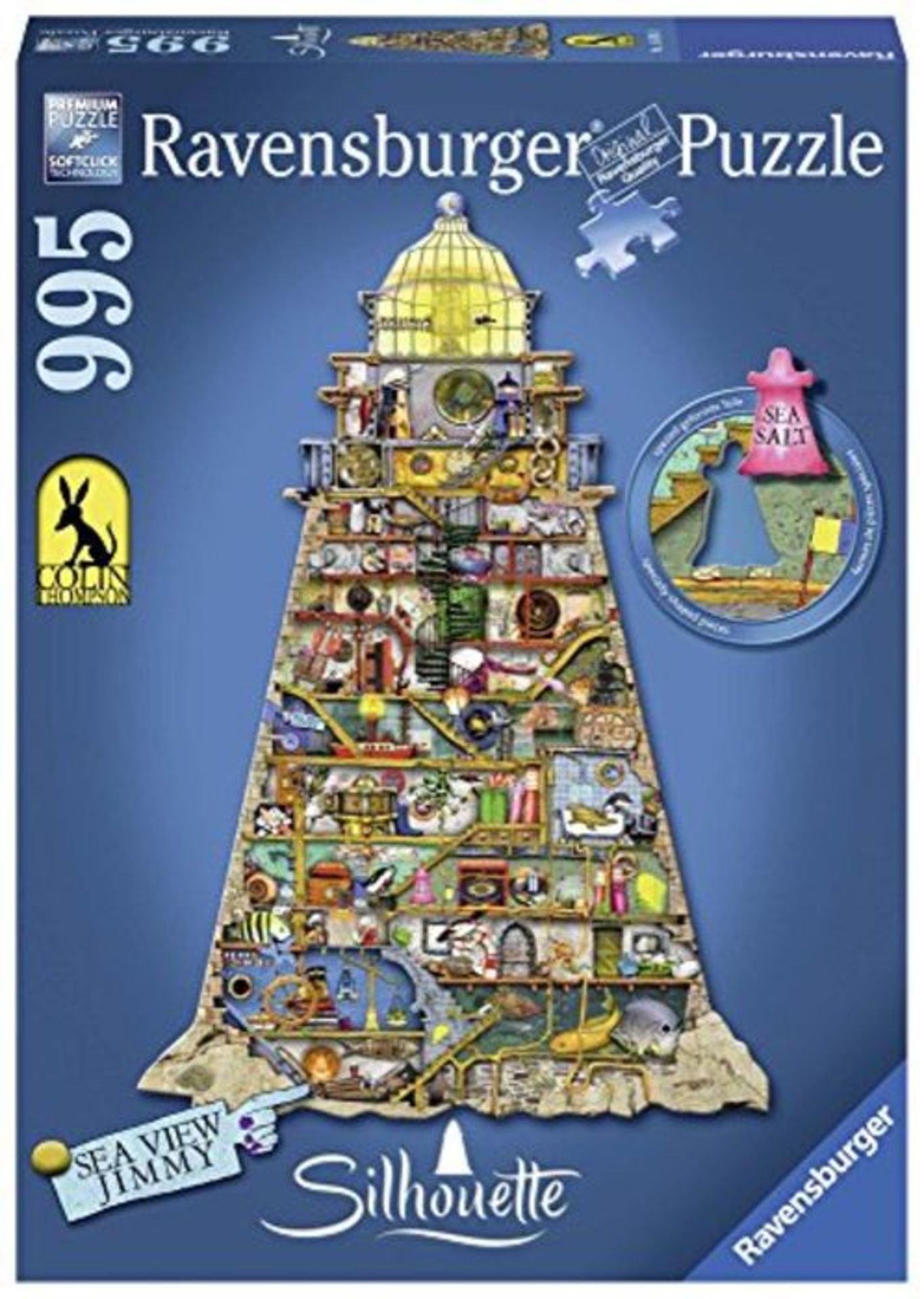 Ravensburger Colin Thompson Lighthouse 955 Piece Shaped Silhouette Jigsaw Puzzle for A