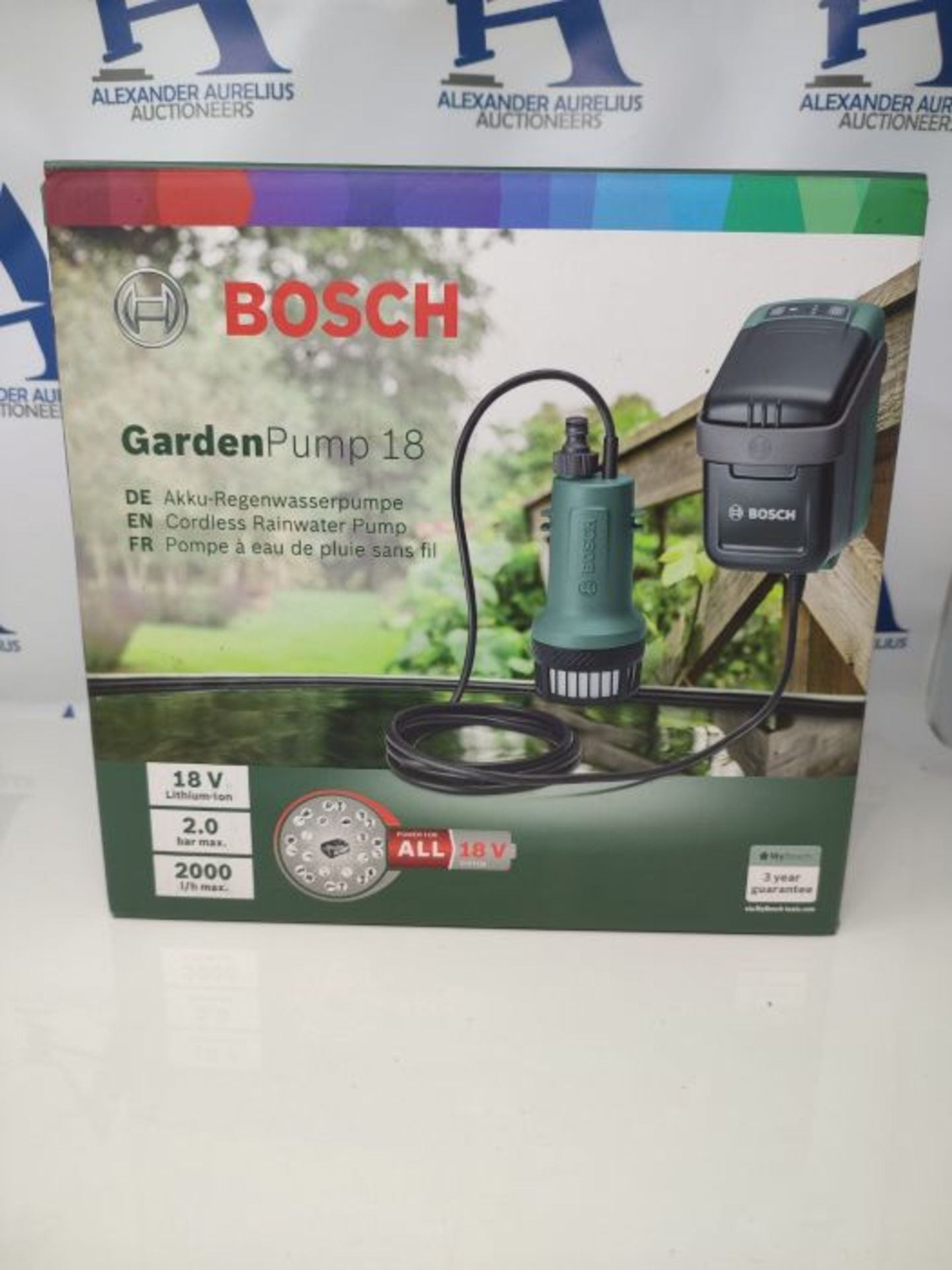 RRP £129.00 Bosch Tauchpumpe GardenPump 18 (1x Akku, 18-Volt-System, max. Länge des Gartenschlauc - Image 2 of 3