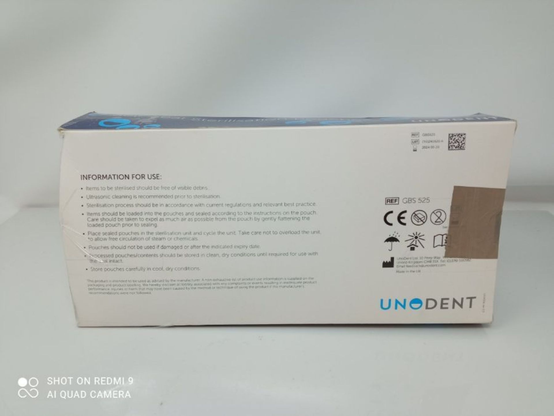 UnoDent GBS525 Sterilisation Pouch, 135 mm x 254 mm (Pack of 200) - Image 3 of 3