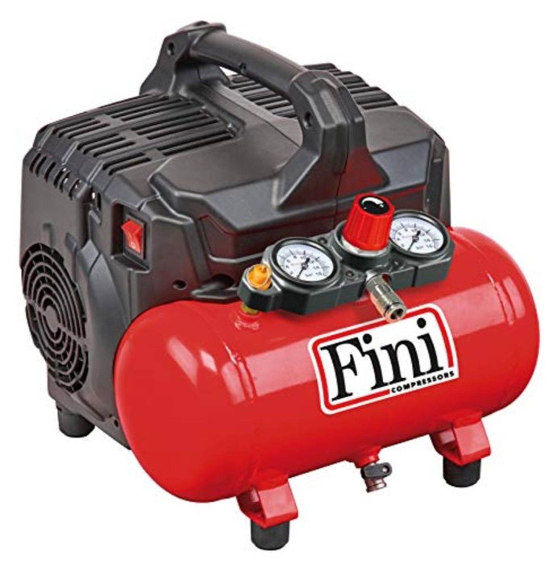 RRP £146.00 FINI SILTEK S/6 Silence Compressor 59 dB 230 V Red