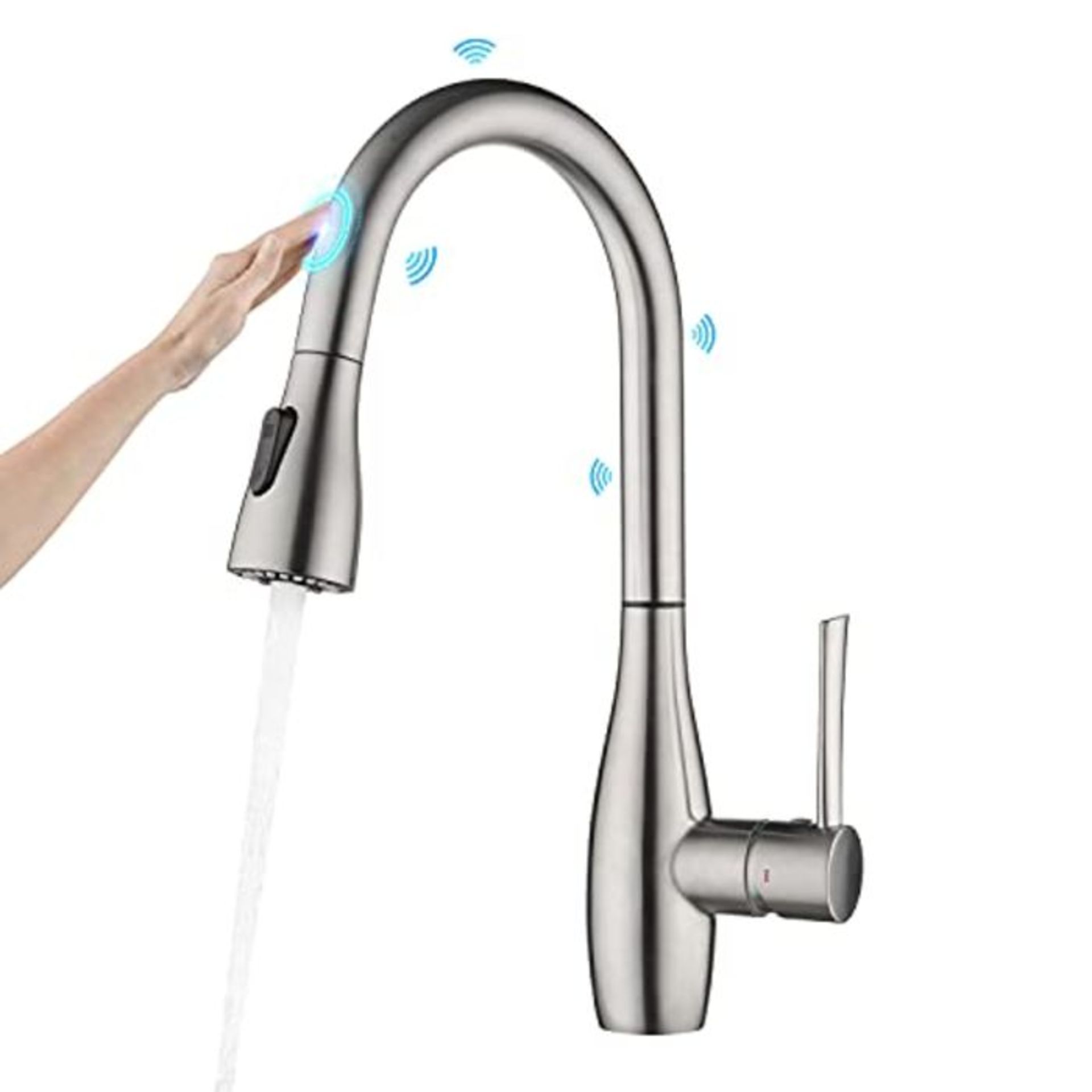 RRP £80.00 CREA Touch On Kitchen Tap with Pull Out Spray, Kitchen Mixer Tap with Dual Function, 3