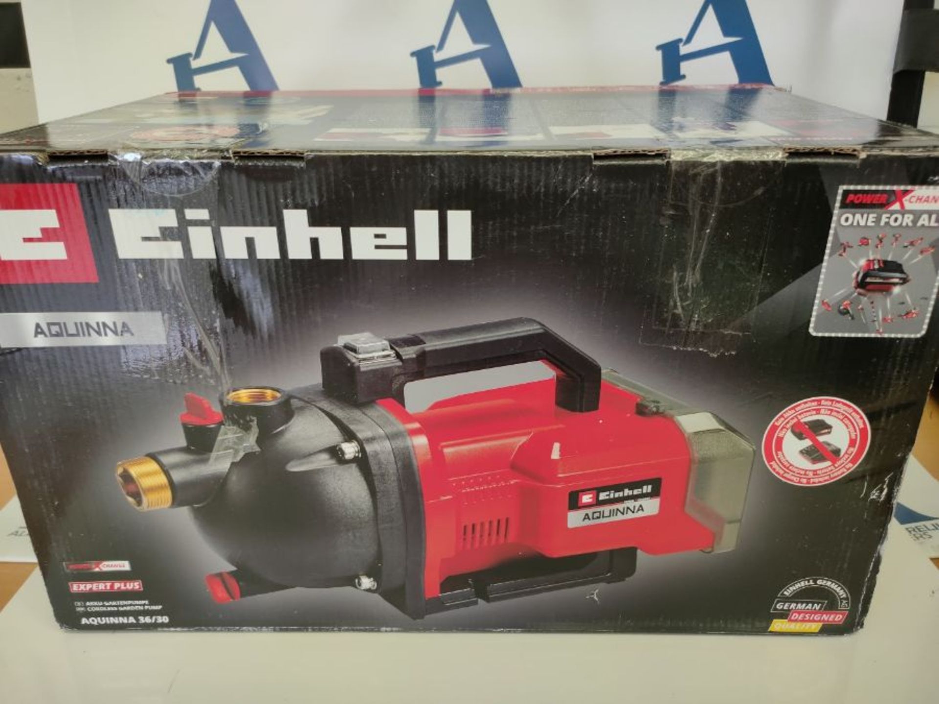 RRP £98.00 Einhell Cordless Garden Pump AQUINNA Power X-Change (2 x 18 V, 2-stage ECO Switch, Wat - Image 2 of 3