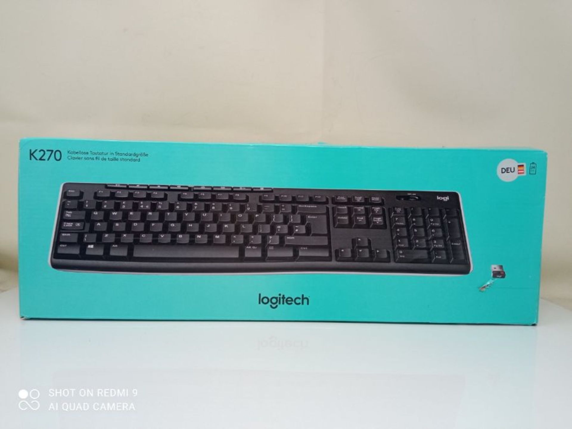Logitech K270 Kabellose Tastatur für Windows, 2,4 GHz kabellos, Standardgröße, Numm - Image 2 of 3