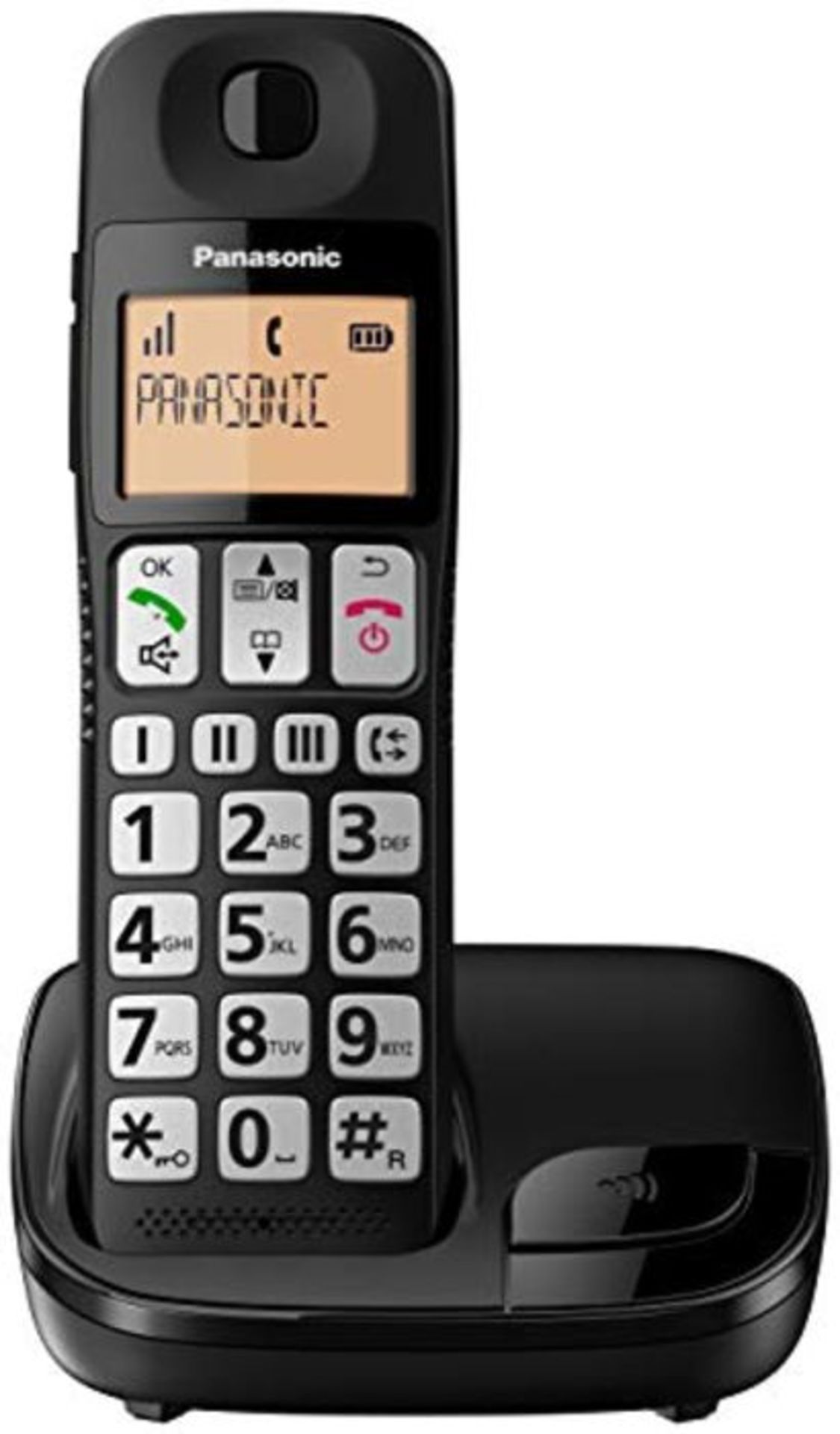 Panasonic KX-TGE110JTB Telefono Cordless Digitale (DECT) Singolo ad Utilizzo Facilitat