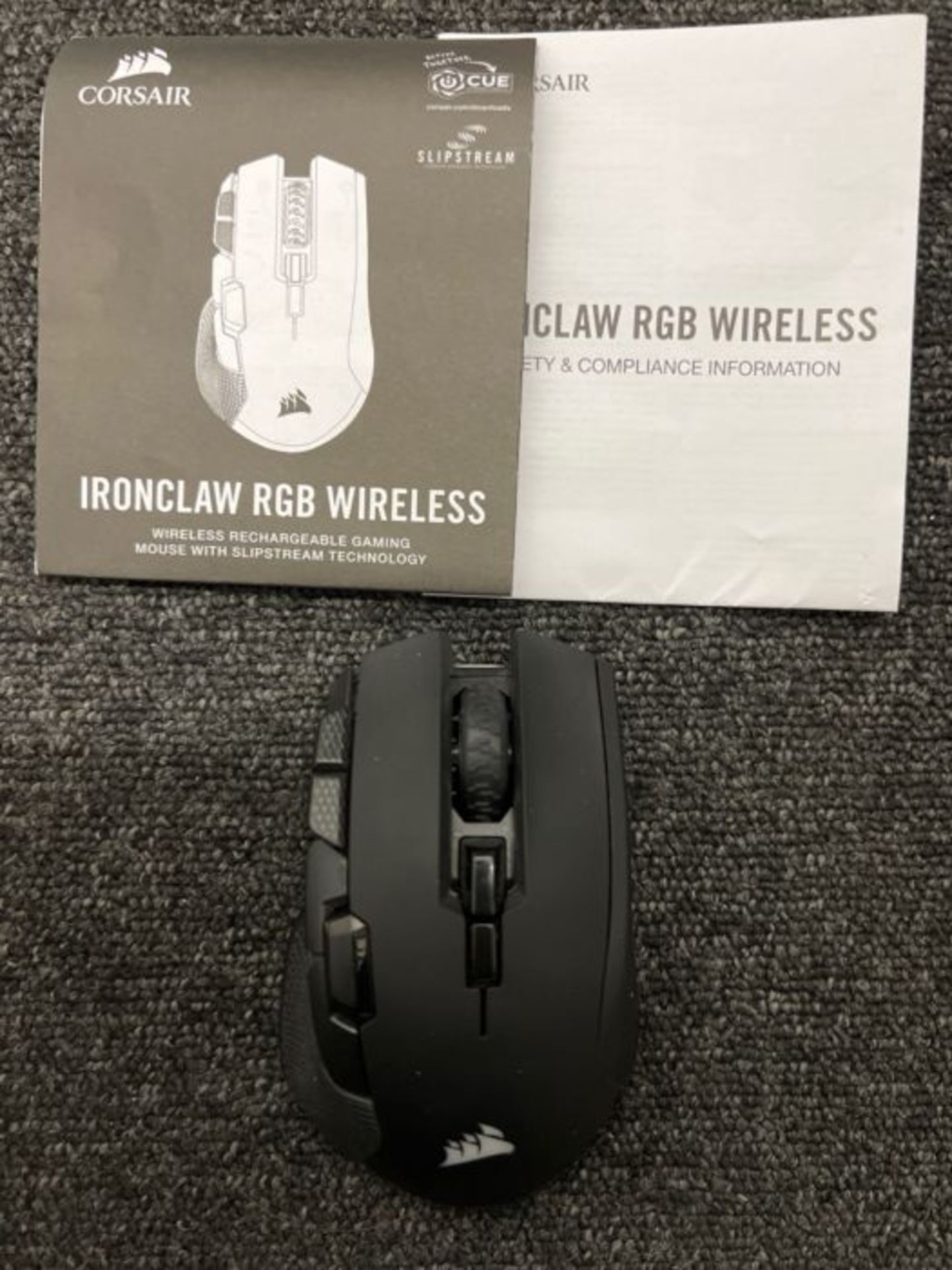 RRP £64.00 Corsair Ironclaw Wireless RGB, Rechargeable Wireless Optical Gaming Mouse with Slipstr - Image 3 of 3