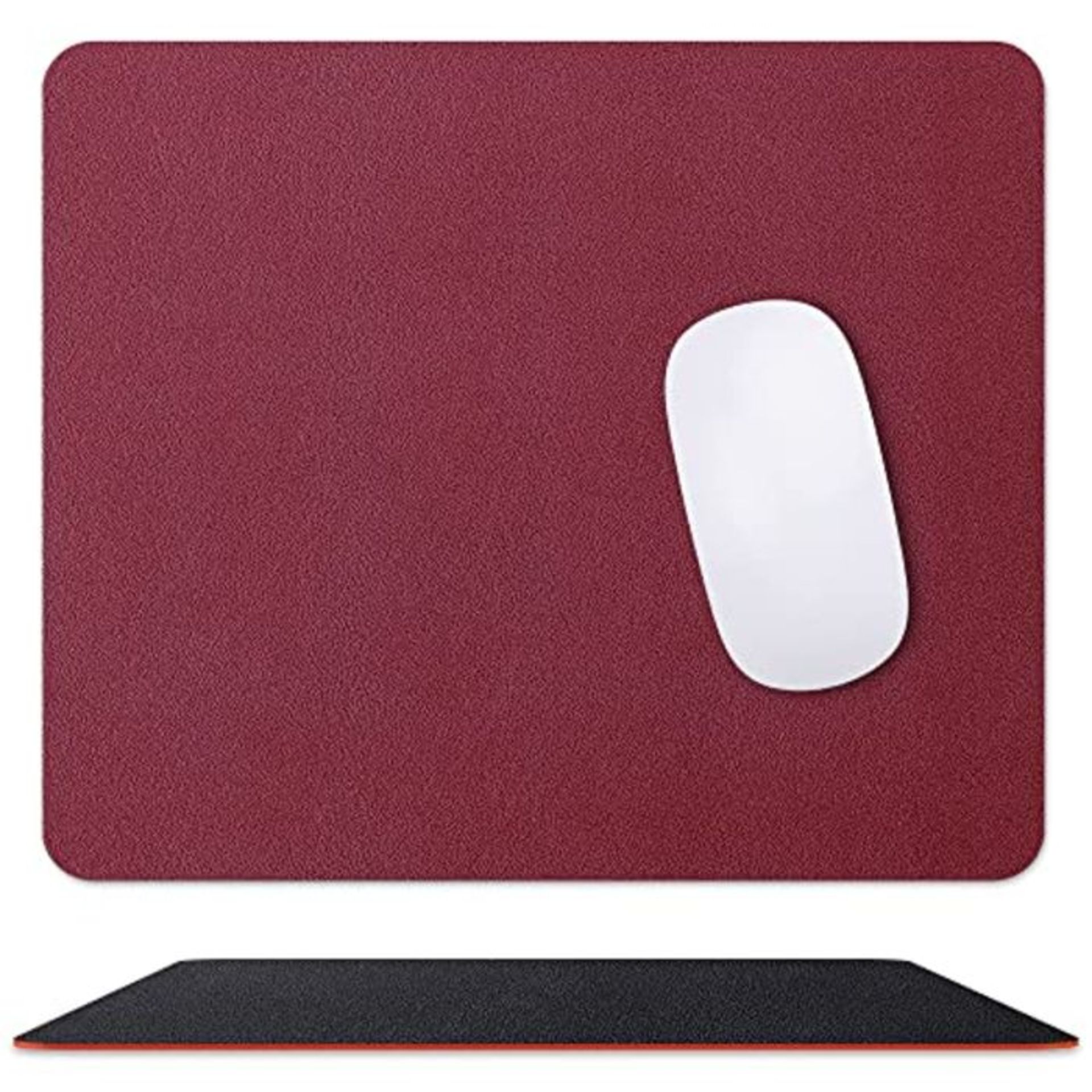 Epxee Mouse Mat Leather Ultra Thin Mouse Mat (Black + Red)