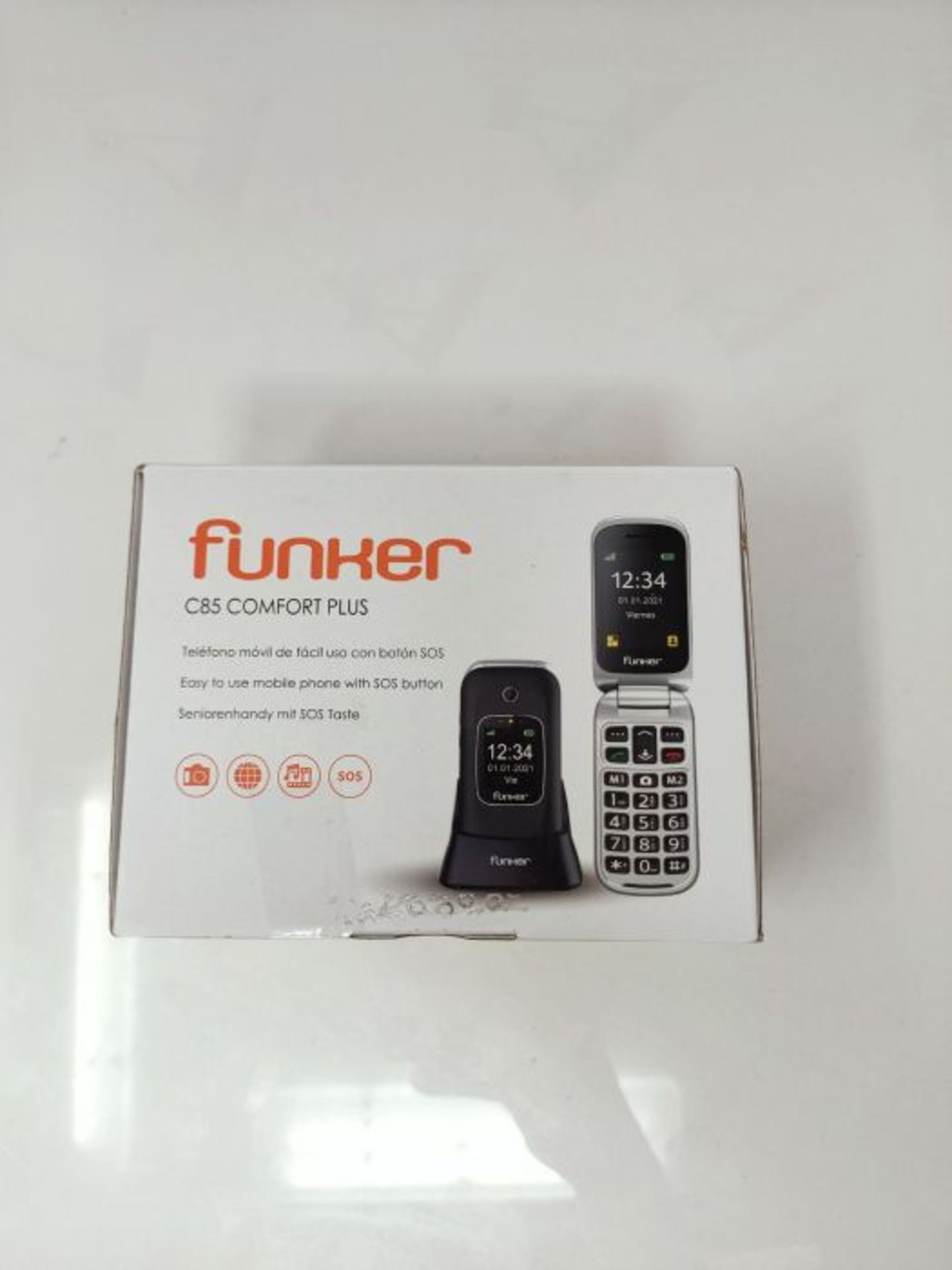 FUNKER - TELEFONO SENIOR C85BL PLEGABLE 2G DOBLE PANTALLA BT NEGRO - TELE42149 - Image 2 of 3