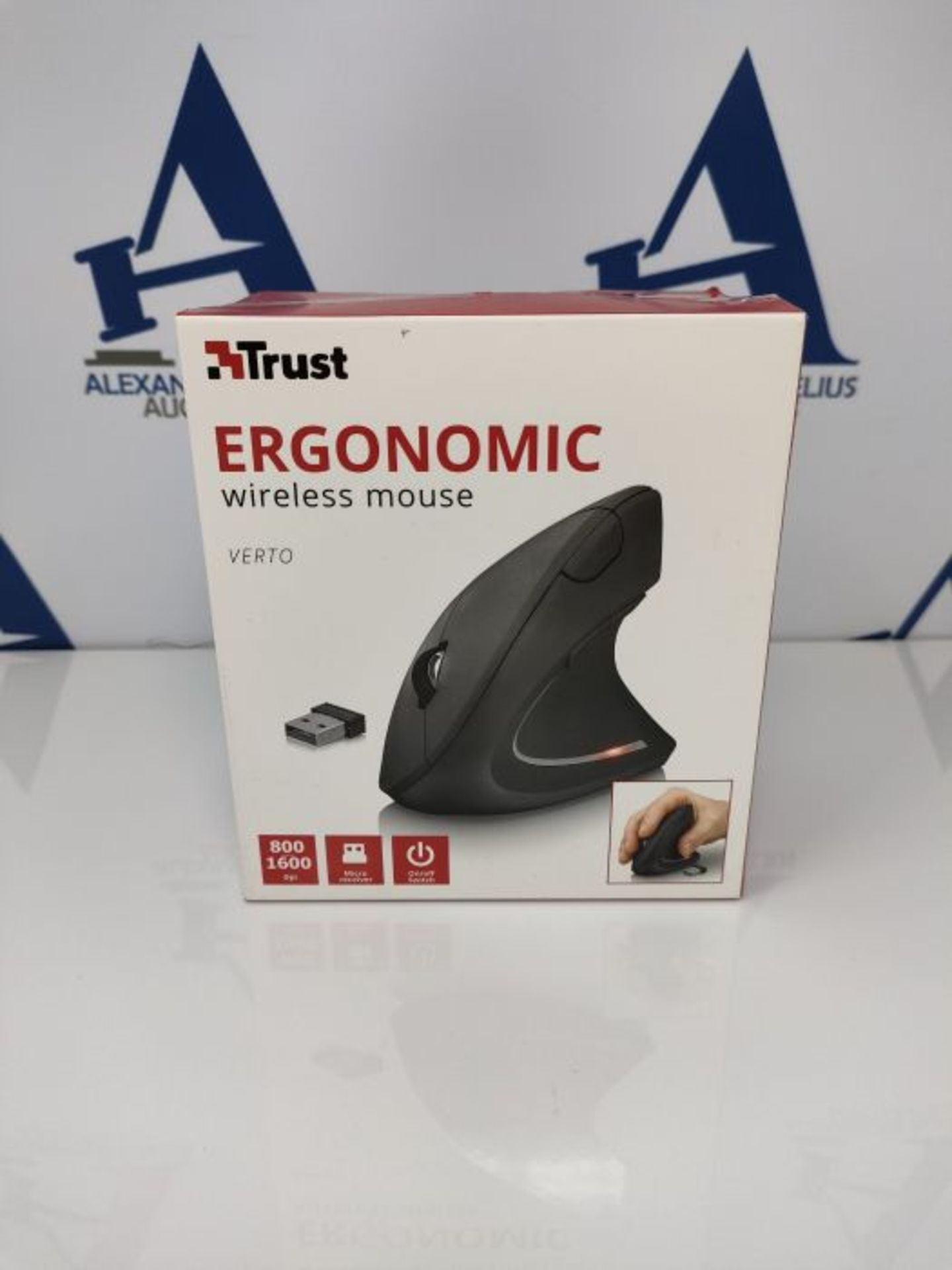 Trust 22879 Verto Wireless Vertikale Ergonomische Maus (Vorbeugung Gegen Mausarm/Tenni - Image 2 of 3