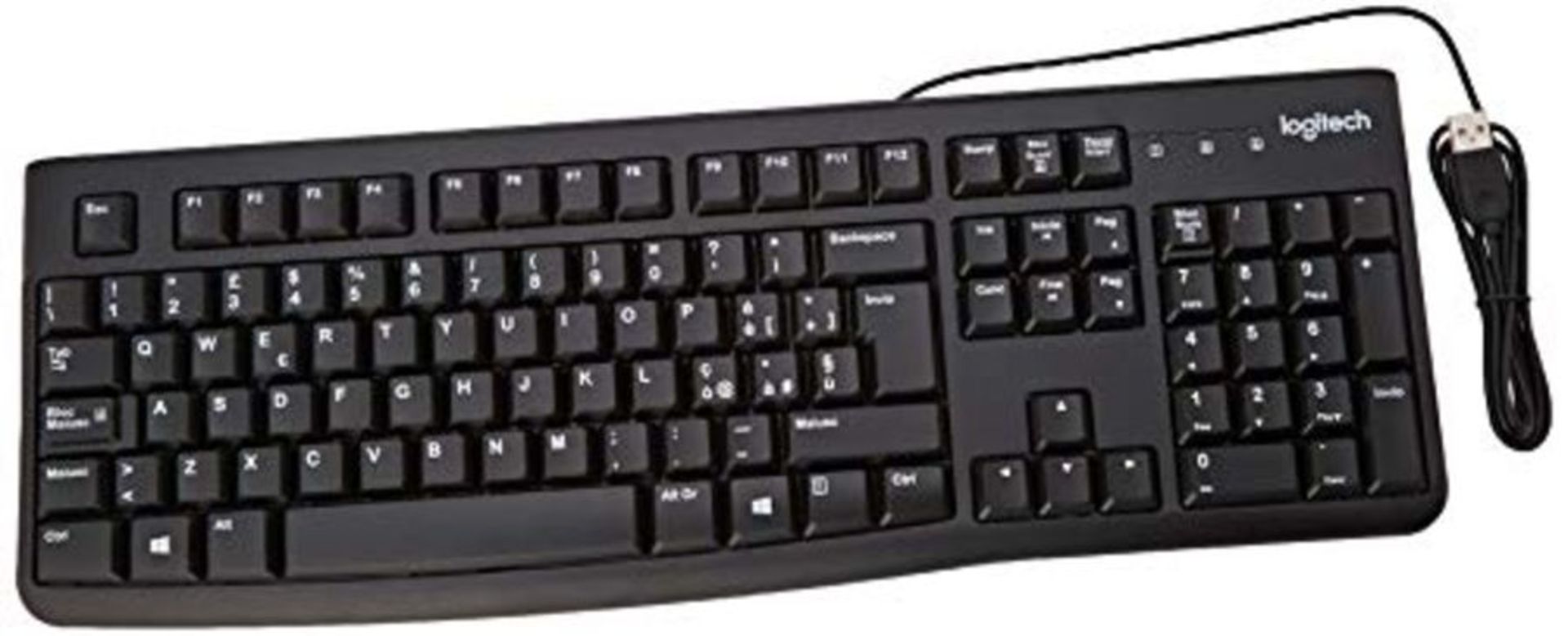 Logitech K120 Wired Business Keyboard, QWERTY Italian Layout - Black
