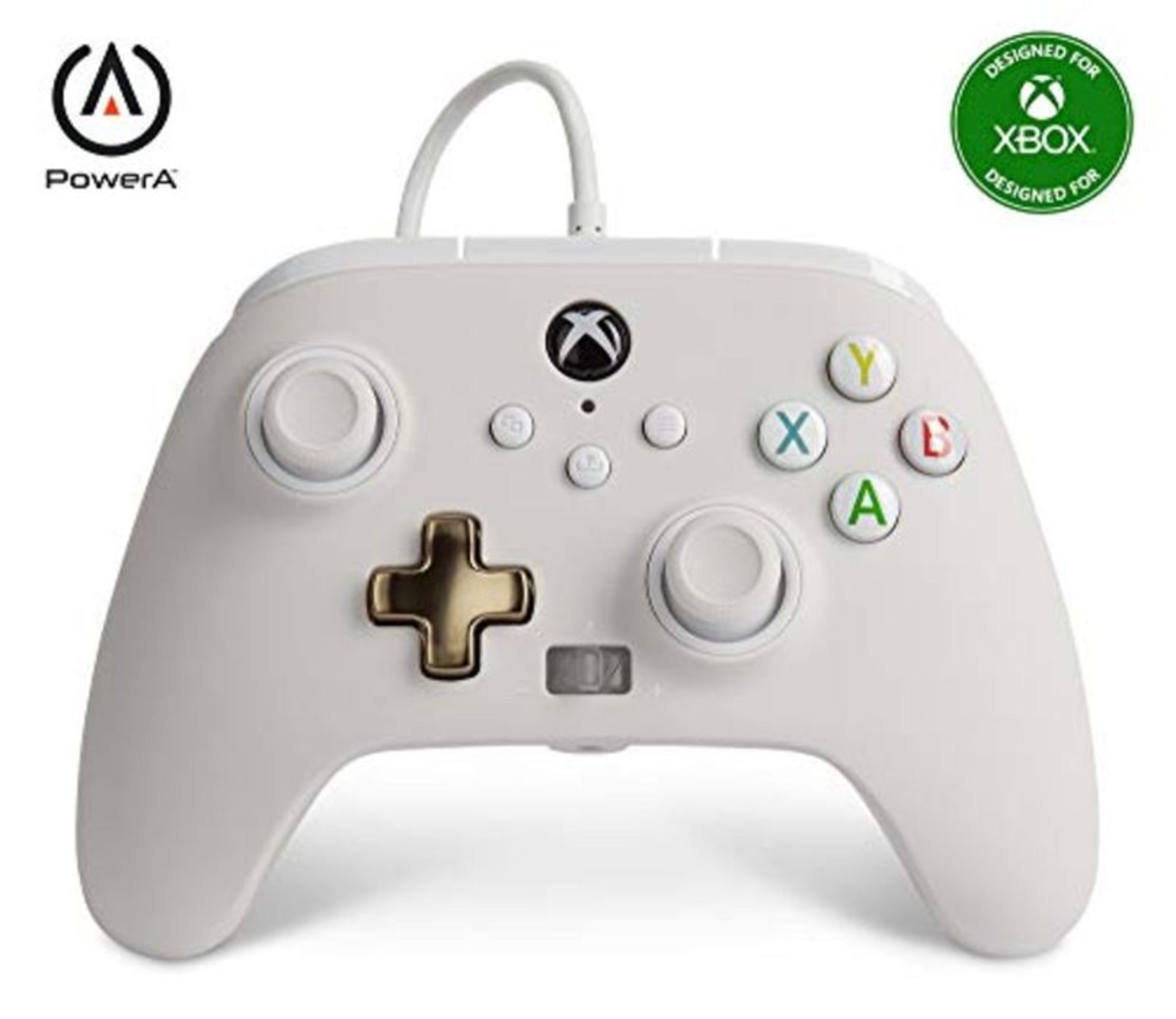 PowerA Enhanced Wired Controller for Xbox - Mist, White, gamepad, wired video game con