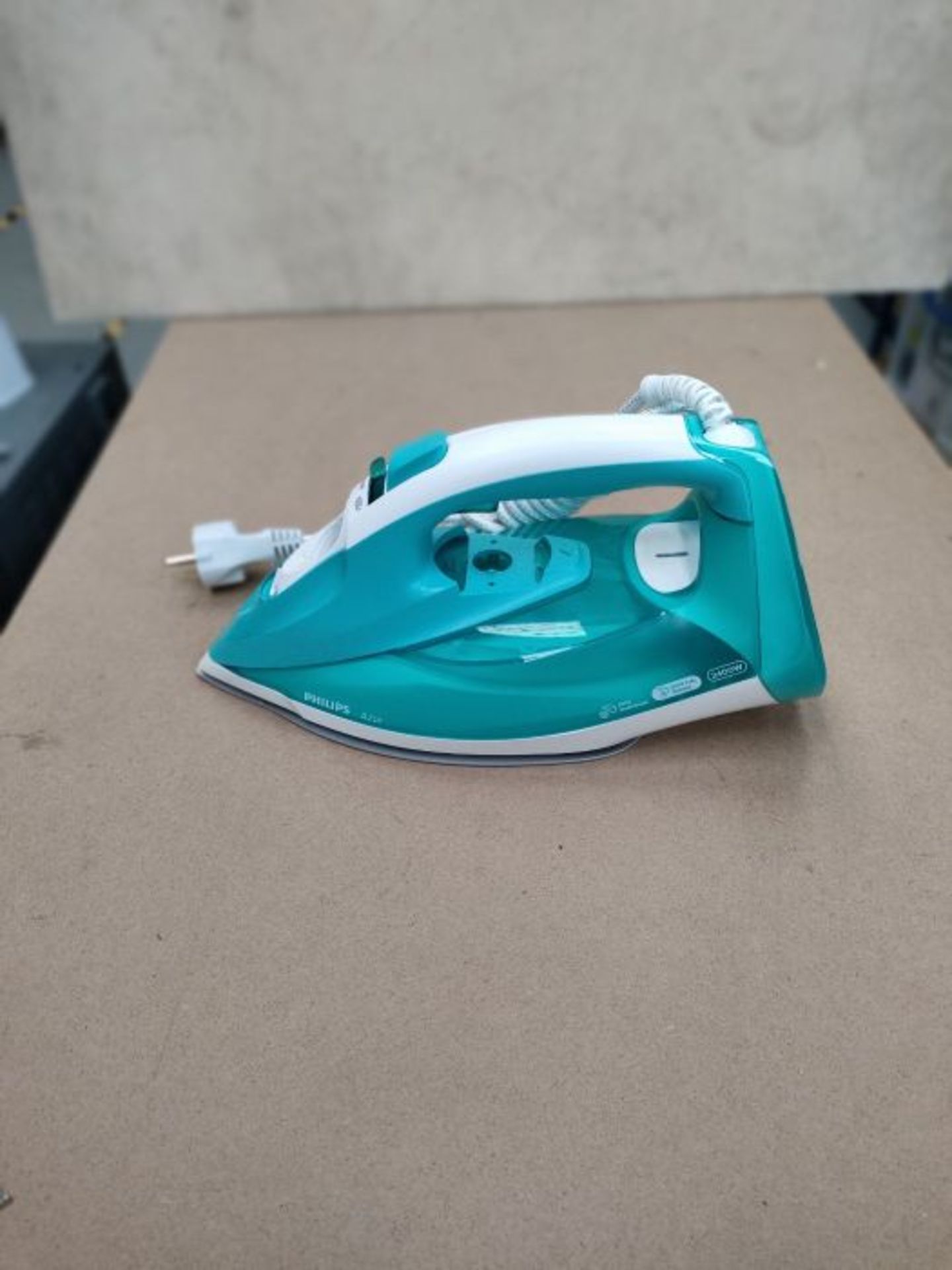 Philips Azur Steam Iron with SteamGlide Sole, 2 m, 200 g/min, Turquoise, 45 g/min - Image 3 of 3