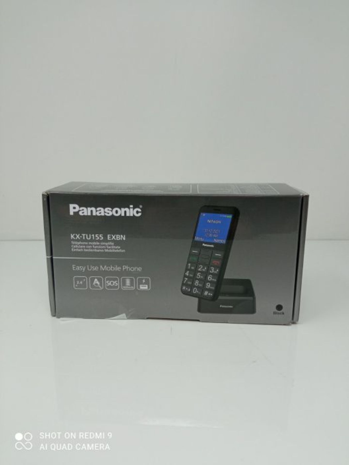 Panasonic KX-TU155EXBN Seniorenhandy (SOS-Notfalltaste, Hörgerätekompatibel, Taschen