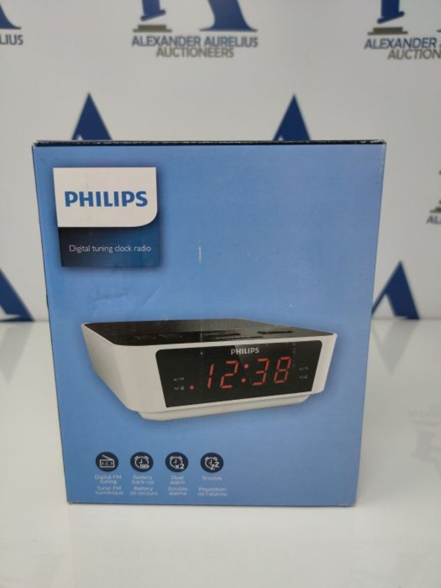 Philips UKW Radioalarm clock AJ3115 UKW white, black - Image 2 of 3
