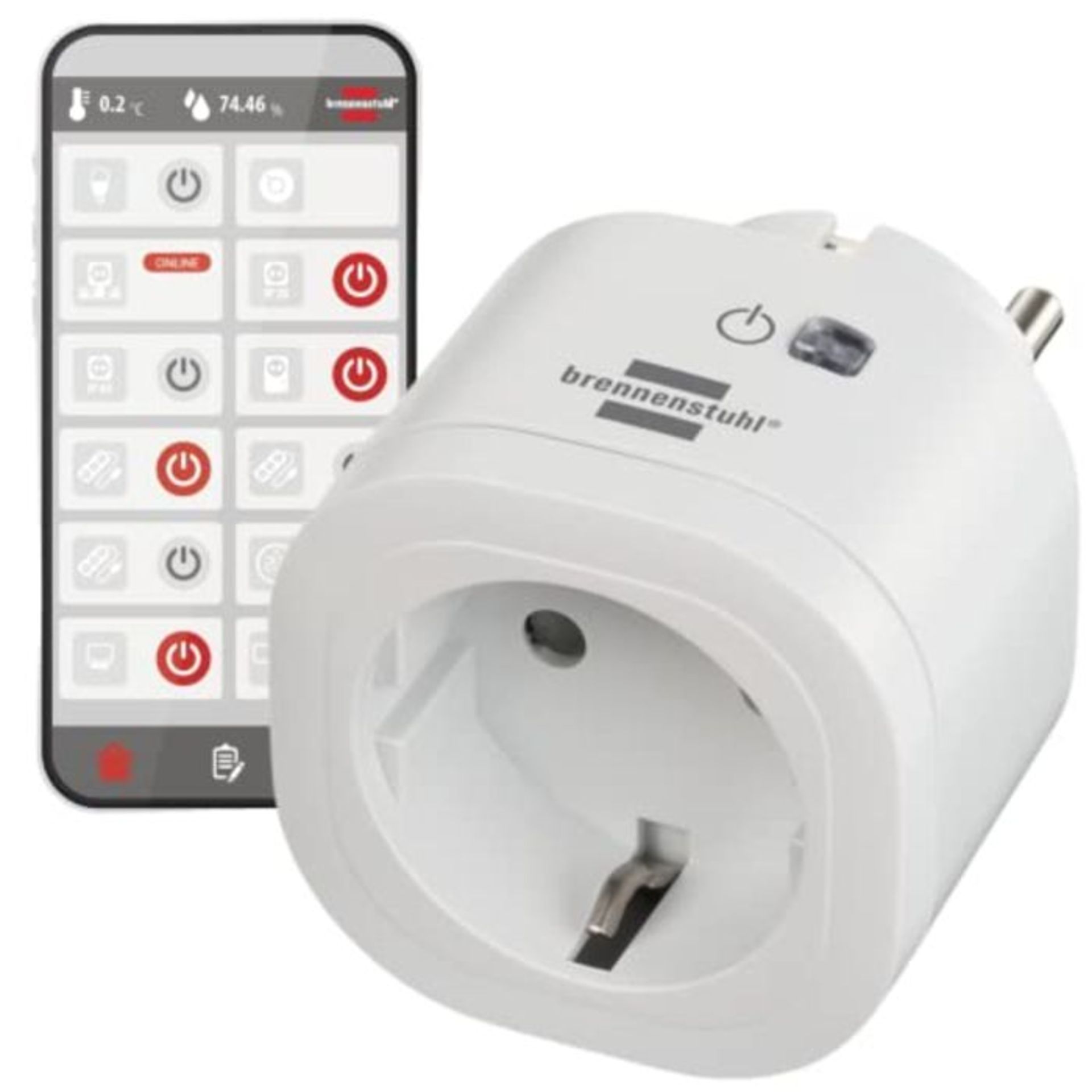 Brennenstuhl Connect WLAN Steckdose WA 3000 XS01 (WIFI Steckdose 2.4 GHz kompatibel mi