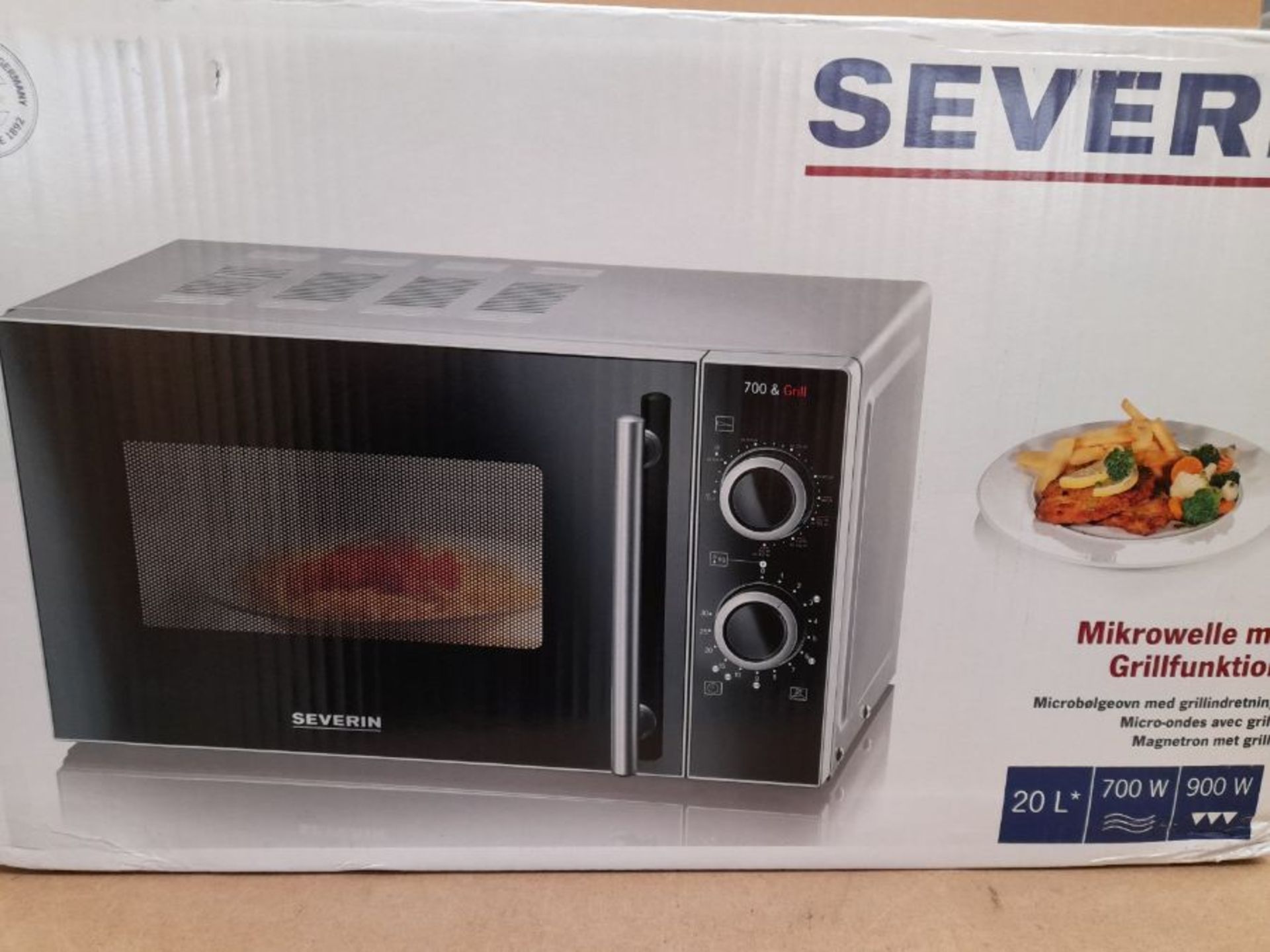 RRP £84.00 Severin Microwave with Grill MW 7875, Silver - Image 3 of 3