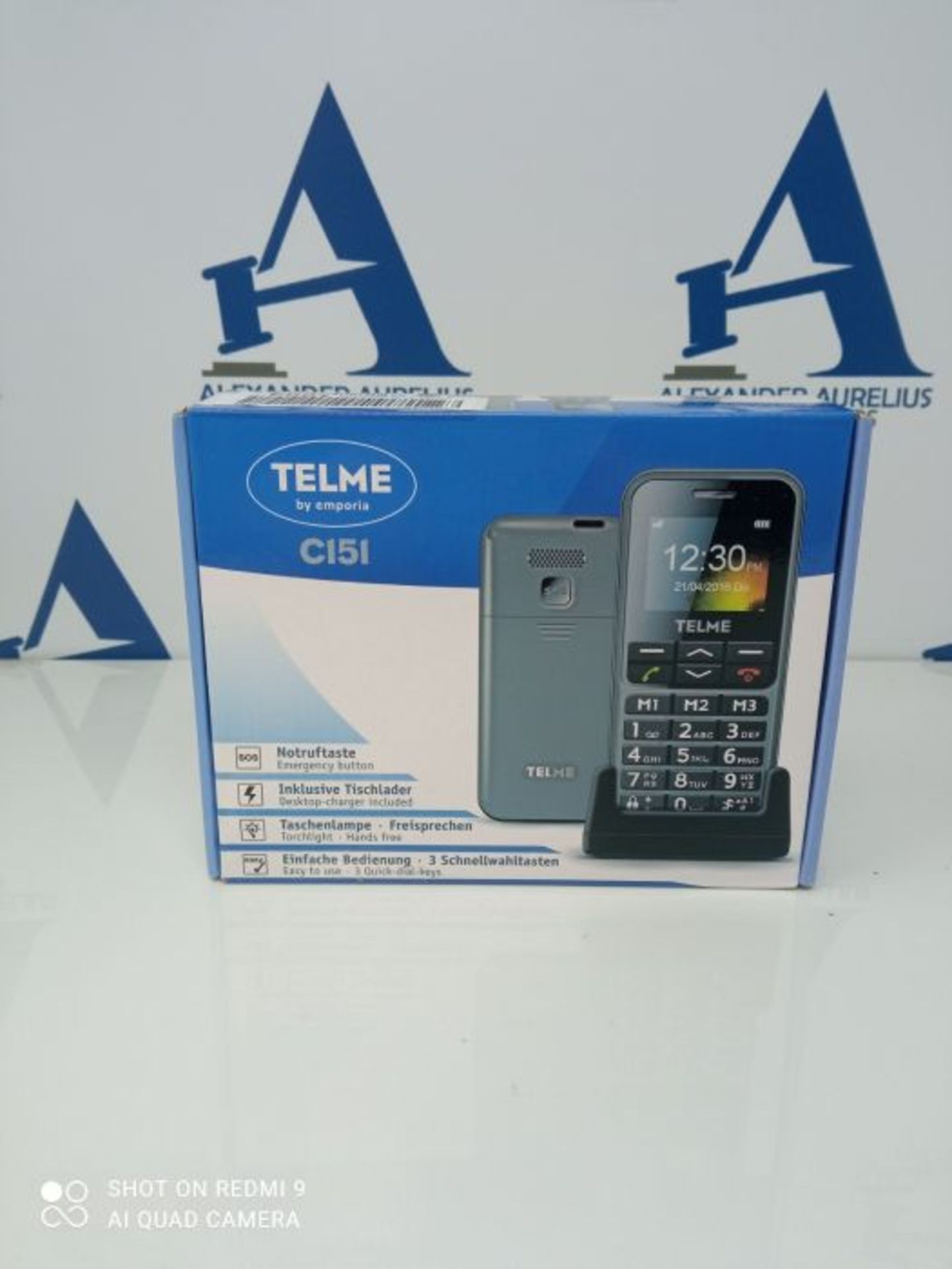 Emporia TELME C151 - Telefono Cellulare, Display 1.8" a colori, Tasti Grandi, Tasto SO