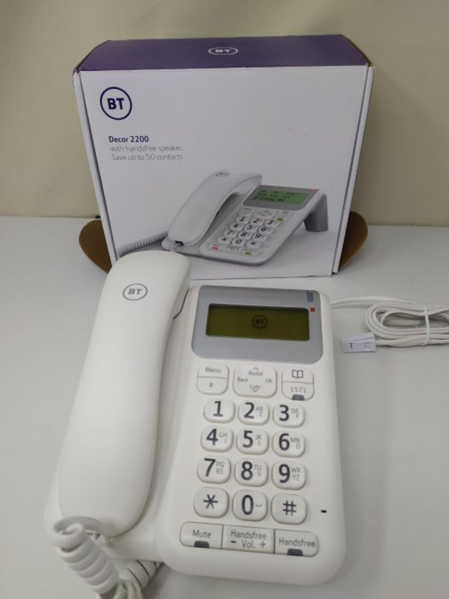 BT Decor Corded Telephone, White - Image 2 of 2