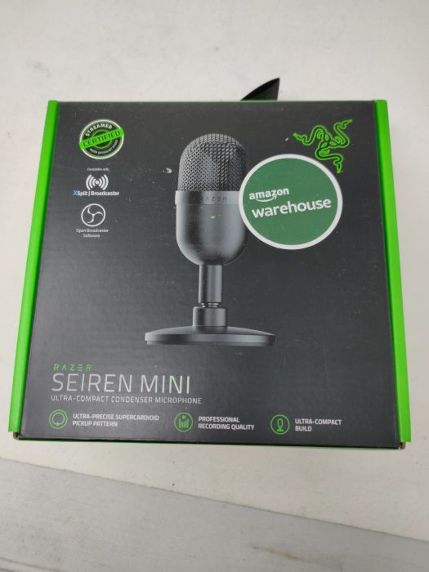 RRP £59.00 Razer Seiren Mini - USB Microfono a condensatore da streaming ultra-compatto (Schema d - Image 2 of 3