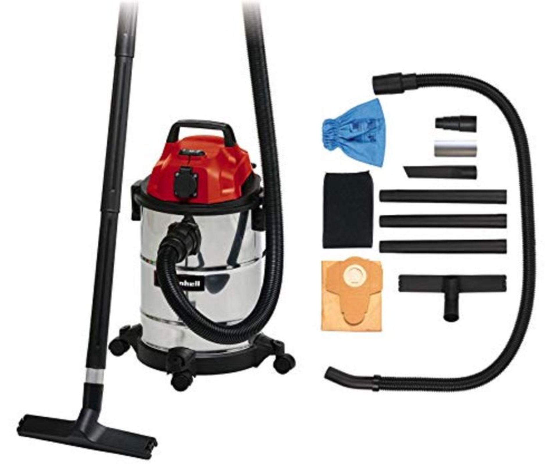 RRP £73.00 Einhell Nass-Trockensauger TC-VC 1820 SA (20 L, 3tlg. Kunststoffrohr, 150 cm Saugschla