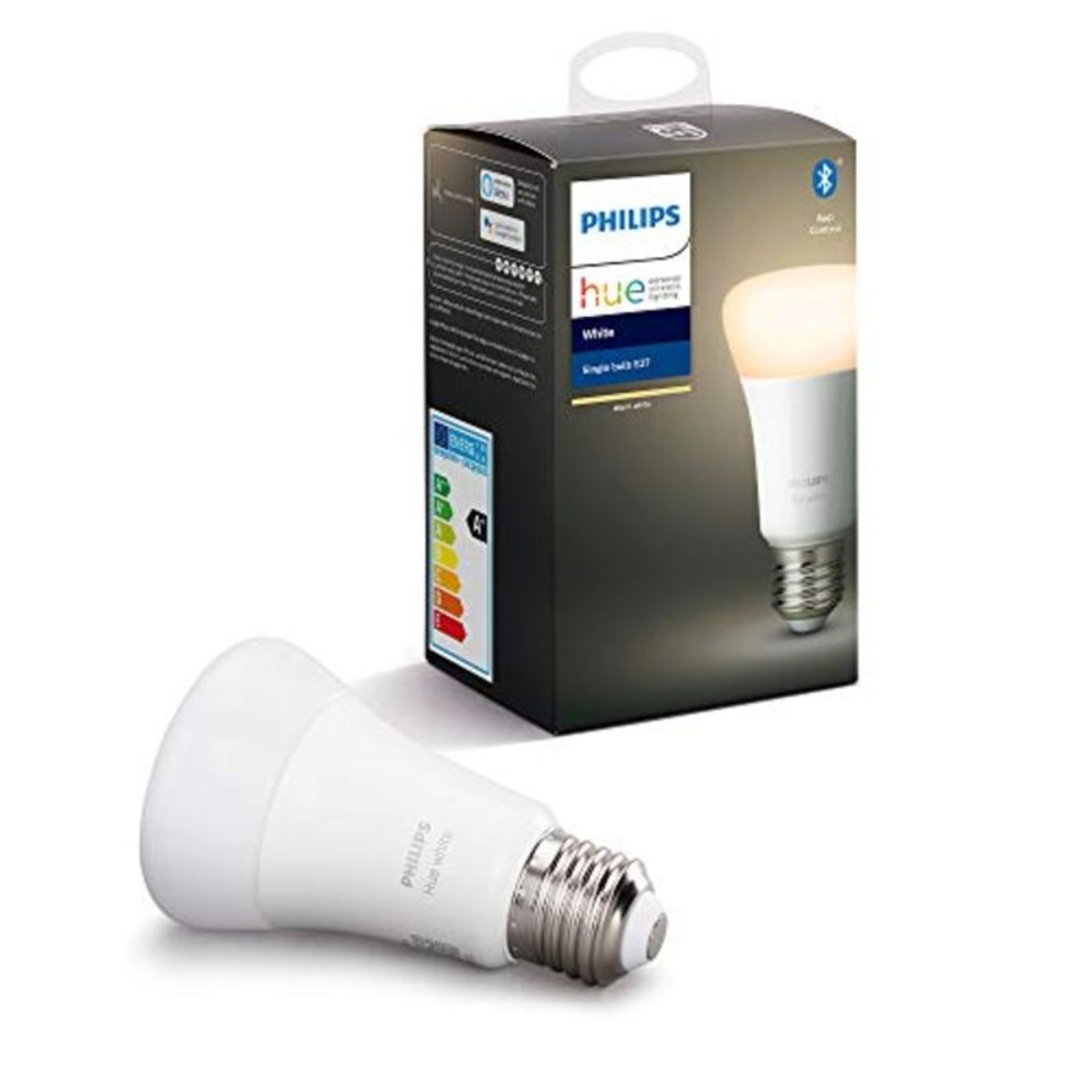 Philips Hue White Lampadina LED Connessa, con Bluetooth, Attacco E27, Dimmerabile, 60W