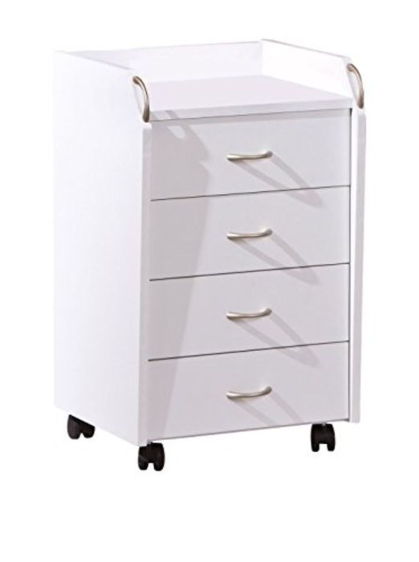 RRP £82.00 Inter Link Roll Container, Beech Wood, White, 40 x 65 x 36 cm